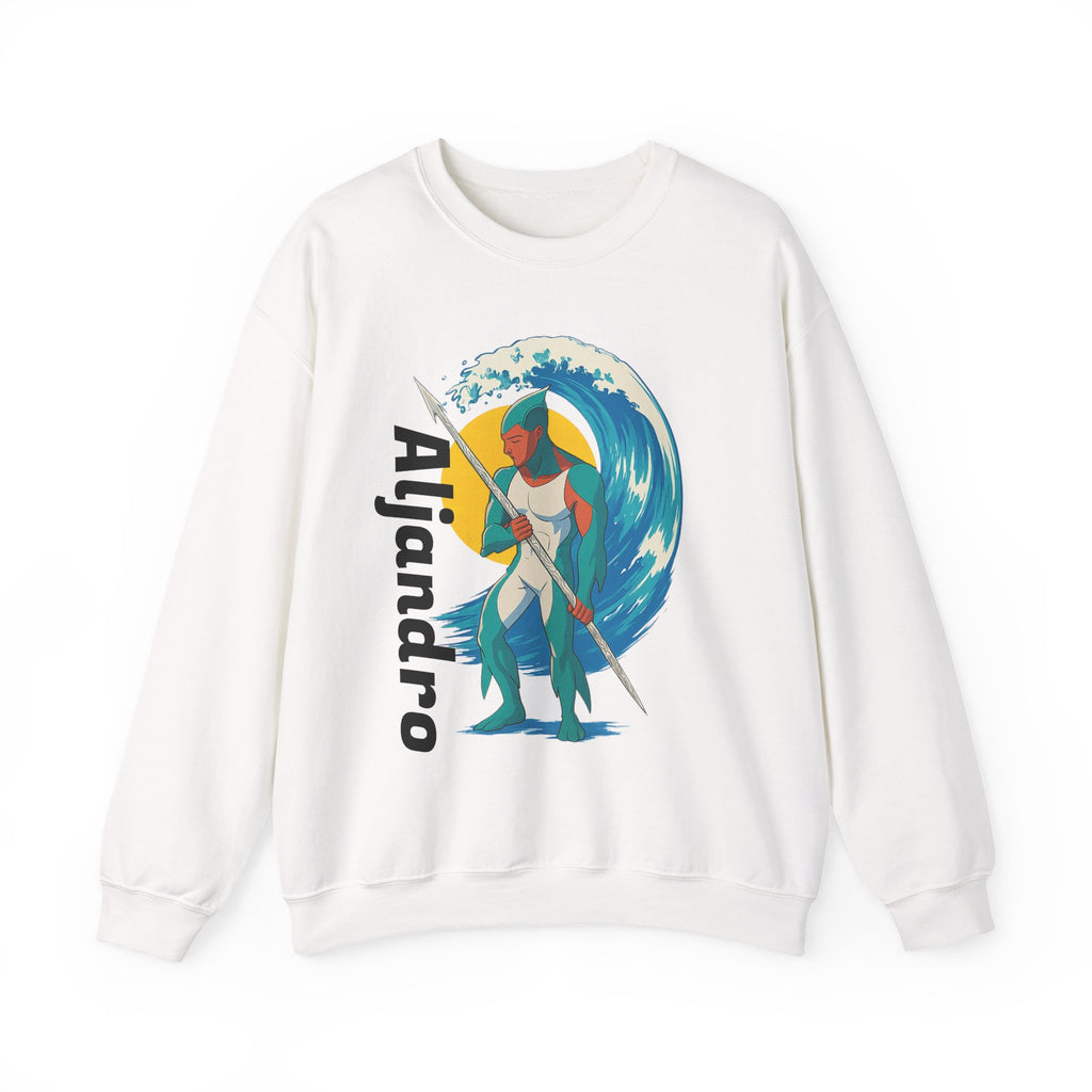Kraken Hunter Graphic Sweatshirt — Personalized 'Aljandro' Wave Design