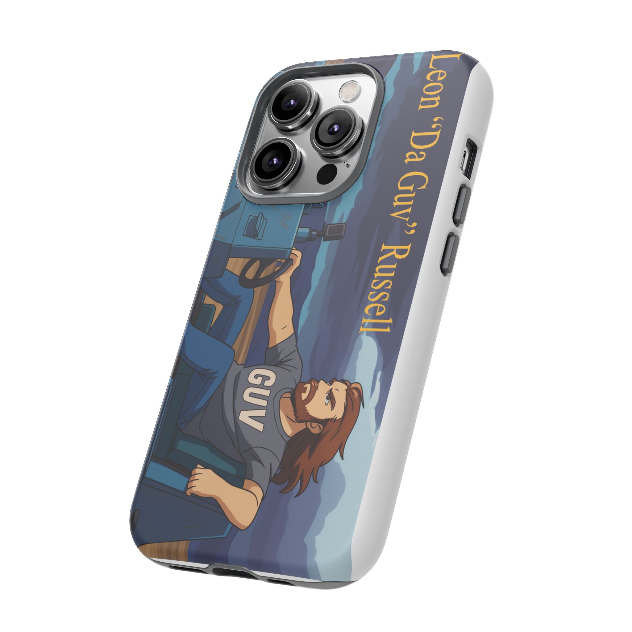 Phone Cases, Tough Phone Covers, Book Character Fan Gift, Sci-Fi Tank Art, Leon 'Da Guv' Russell Design