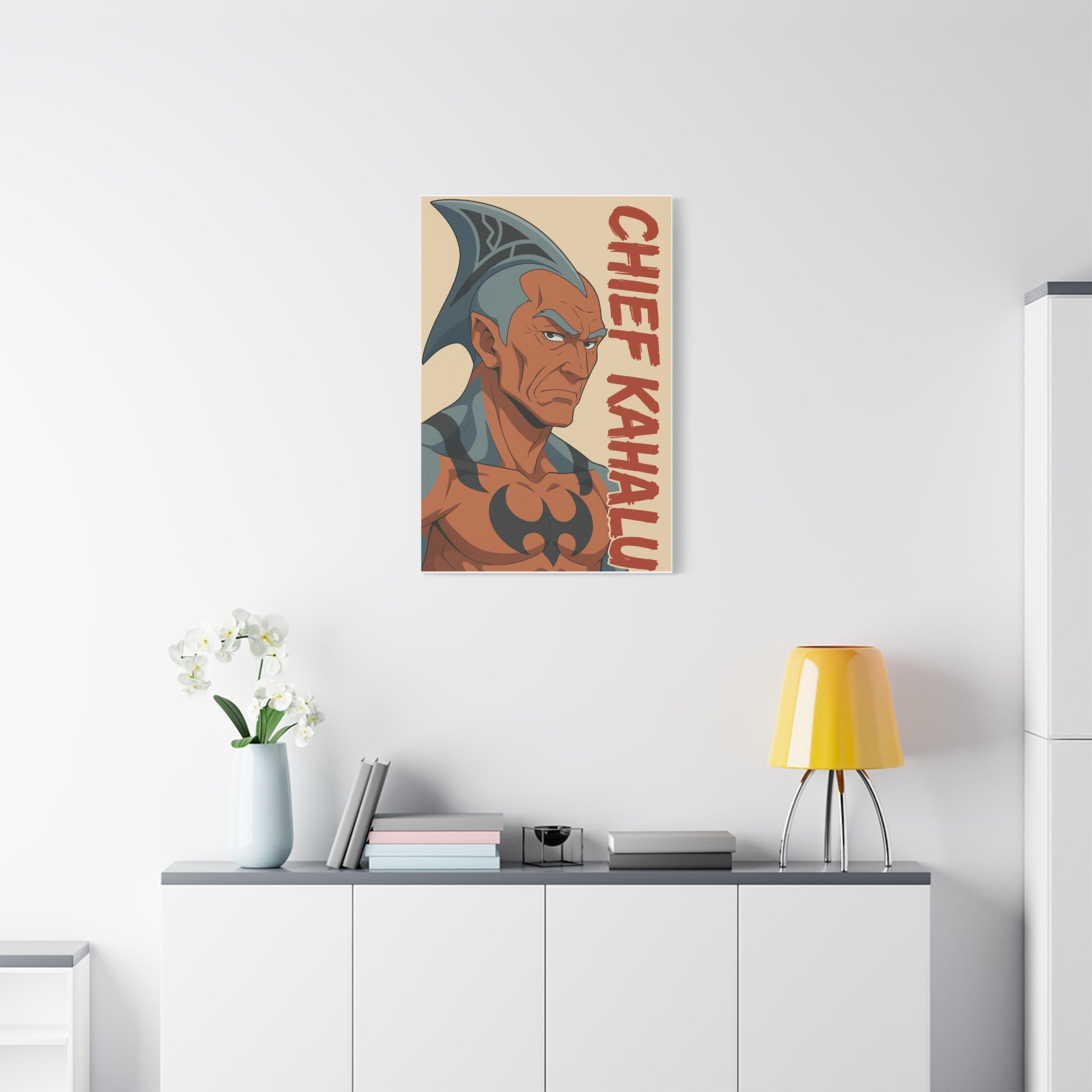 Canvas Print, Chief Kahalu from Da Guv, Wall Art Decor, Tribal Chief Artwork, Matte Canvas Print, Large Stretched Canvas, Delphaneusian!