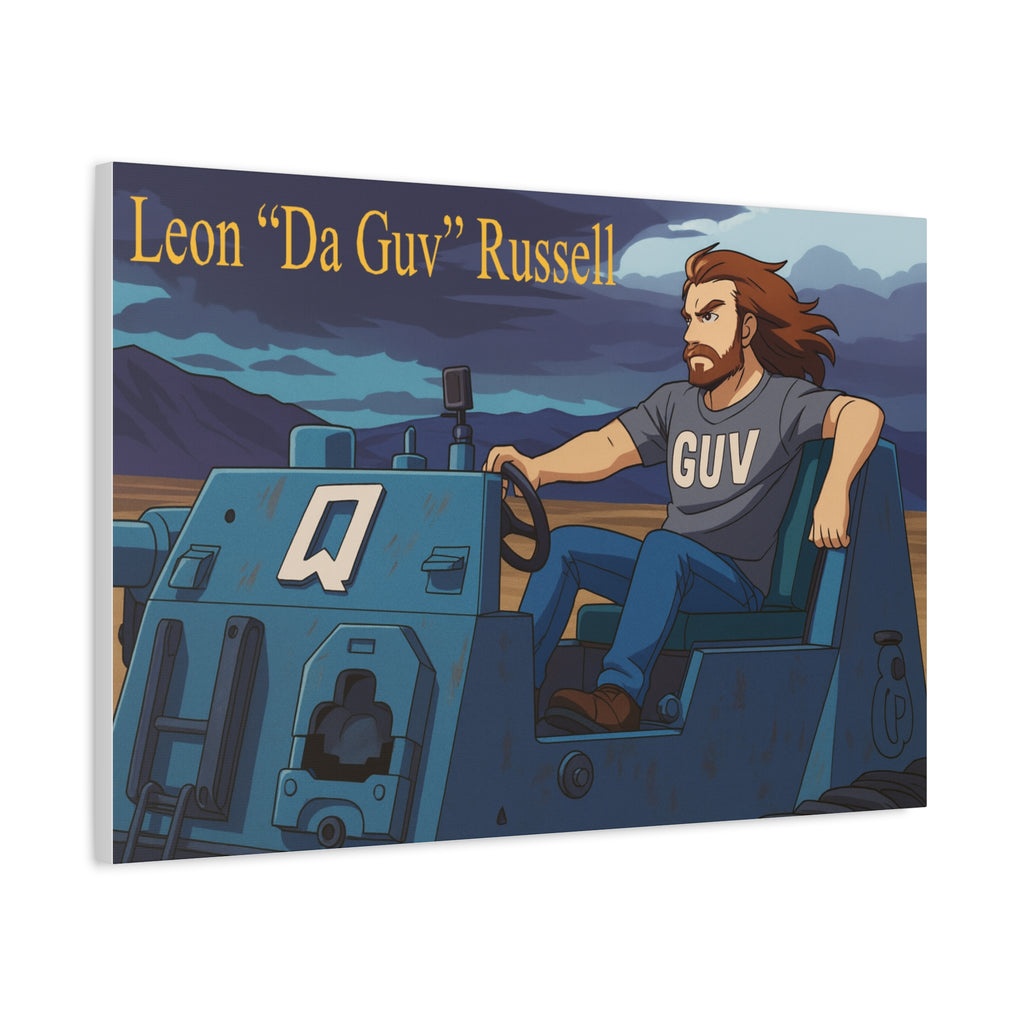 Canvas Print, Leon 'Da Guv' Russell Driving The Banshee Tank from 'Da Guv' Sci-Fi Book, Art Wall Decor, Matte Poster, Stretched Picture, 1