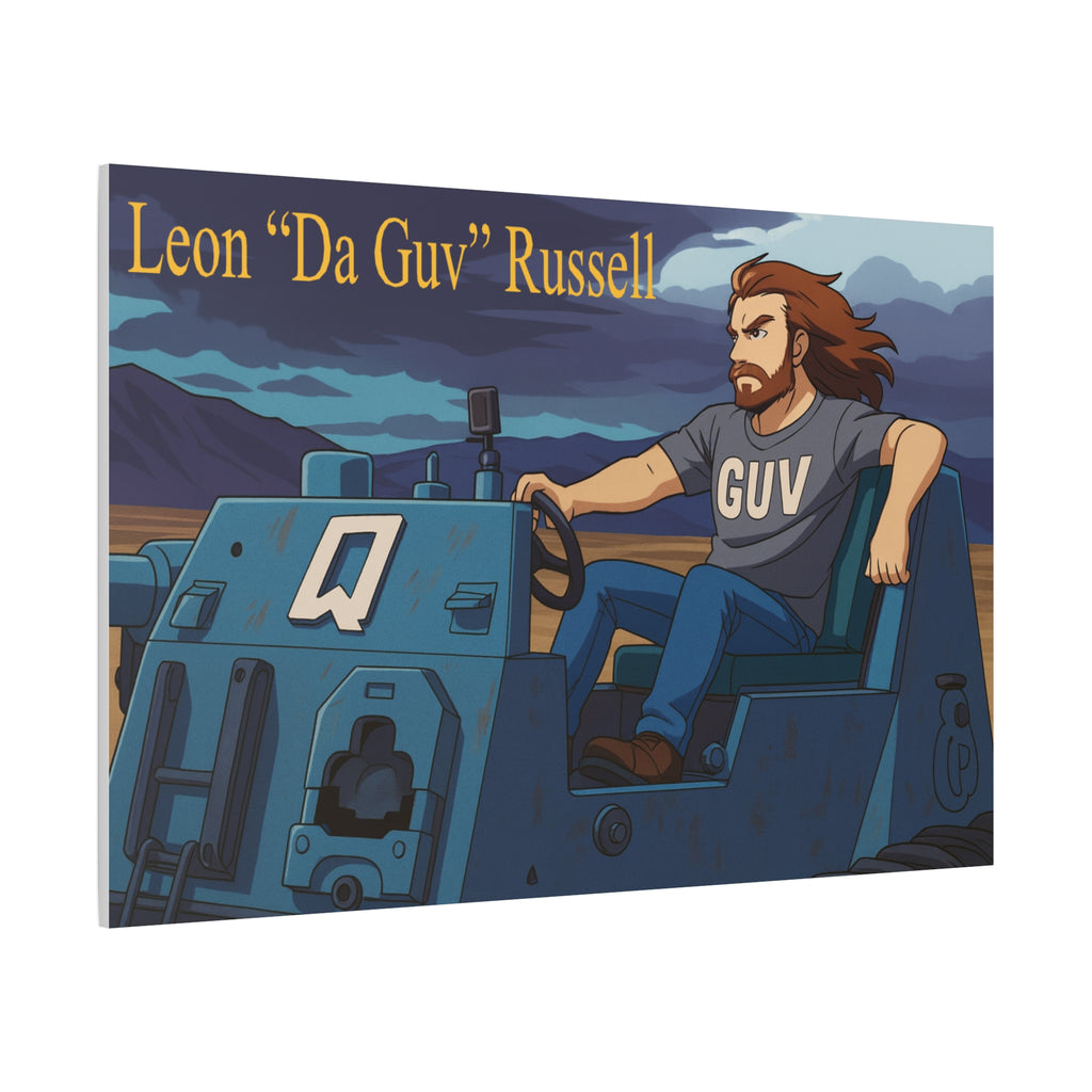 Canvas Print, Leon 'Da Guv' Russell Driving The Banshee Tank from 'Da Guv' Sci-Fi Book, Art Wall Decor, Matte Poster, Stretched Picture, 1