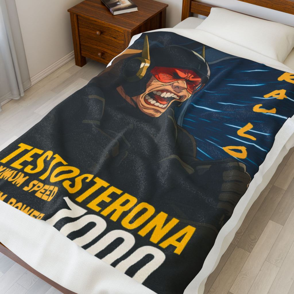 Plush Blanket with Raulo Driving Testosterona 7000 Anime, Sci-Fi Book Inspired, Cozy Throw, Unique Gift, Bedroom Decor, Home Accessory