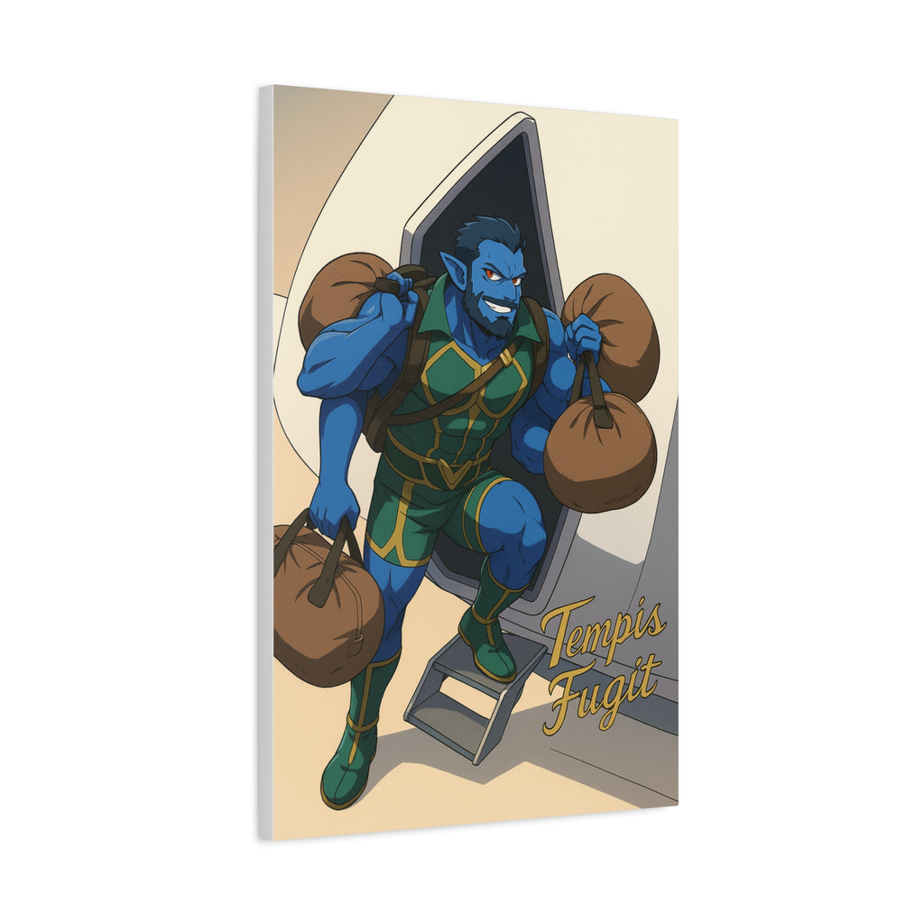 Canvas Wall Art, Anime Tempis Fugit from Da Guv, Sci-Fi Matte Print, Stretched Painting, 25&quot; Home Decor, Manga Poster, Geek Gift