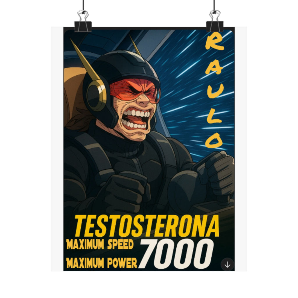 Vertical Poster, Sci-Fi Anime Raulo Driving Testosterona 7000 from Da Guv Book, Matte Wall Art, Home Decor Print, Room Decoration