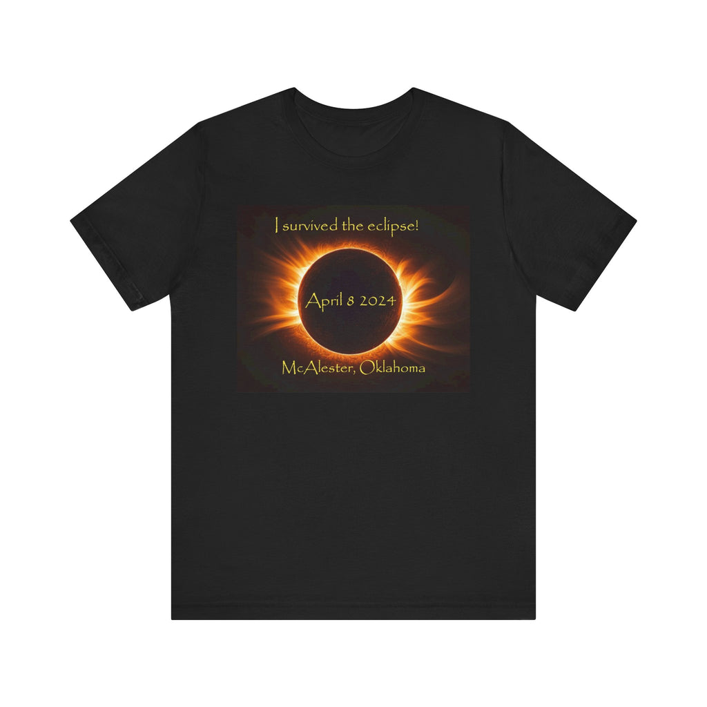 I survived the eclipse April 8 2024 McAlester, Oklahoma Unisex Jersey Short Sleeve Tee