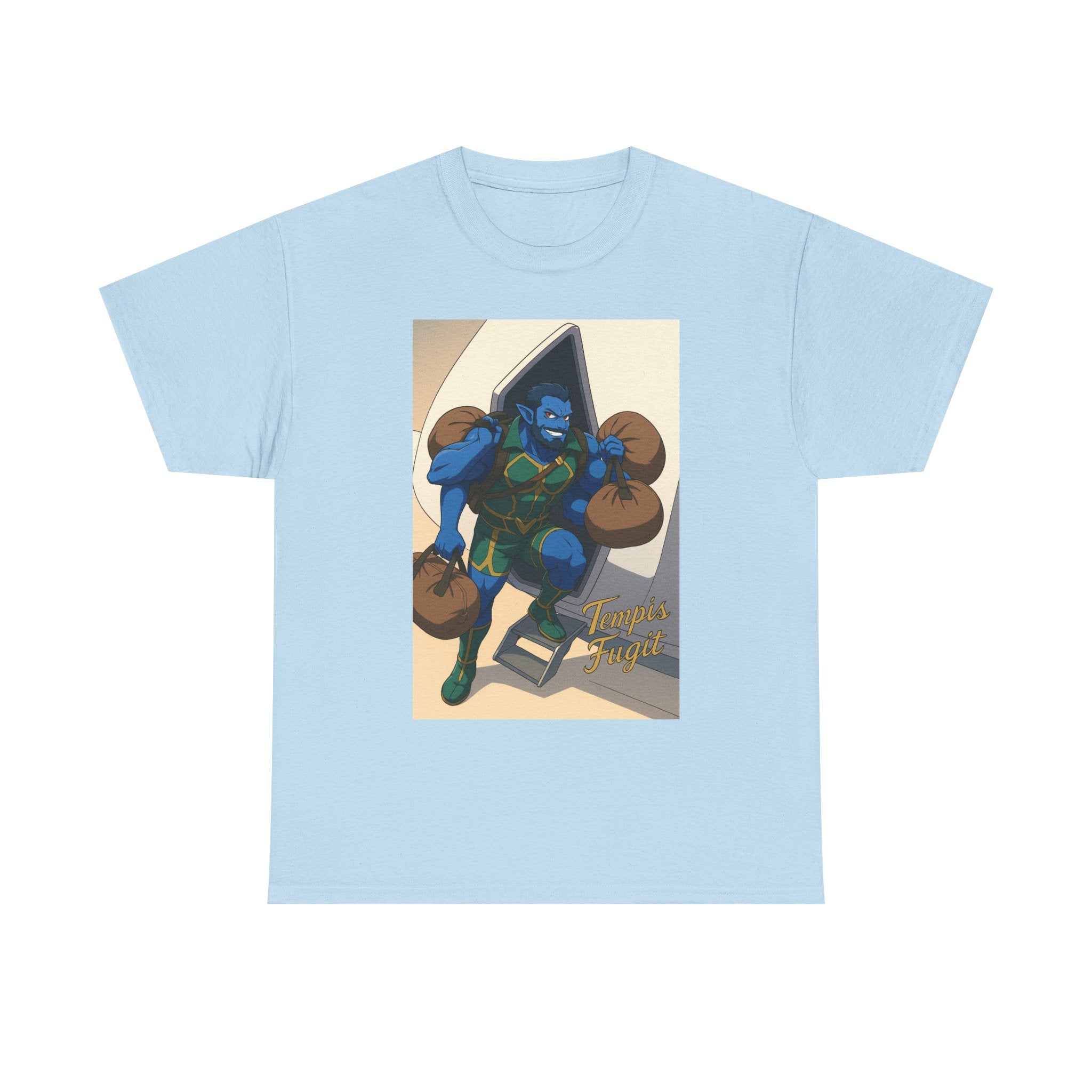 Anime Tempis Fugit Unisex Tee, Sci-Fi Book Da Guv Fan Shirt, Heavy Cotton Top, Manga Lover Gift, Graphic Novel T-Shirt