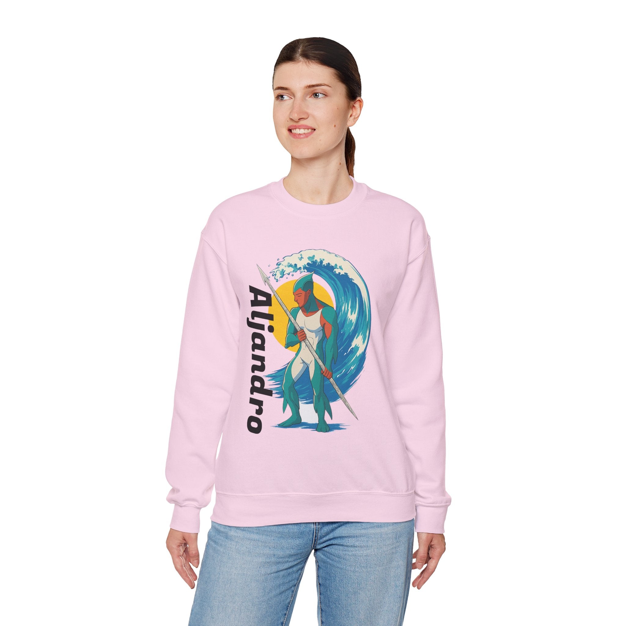 Kraken Hunter Graphic Sweatshirt — Personalized 'Aljandro' Wave Design