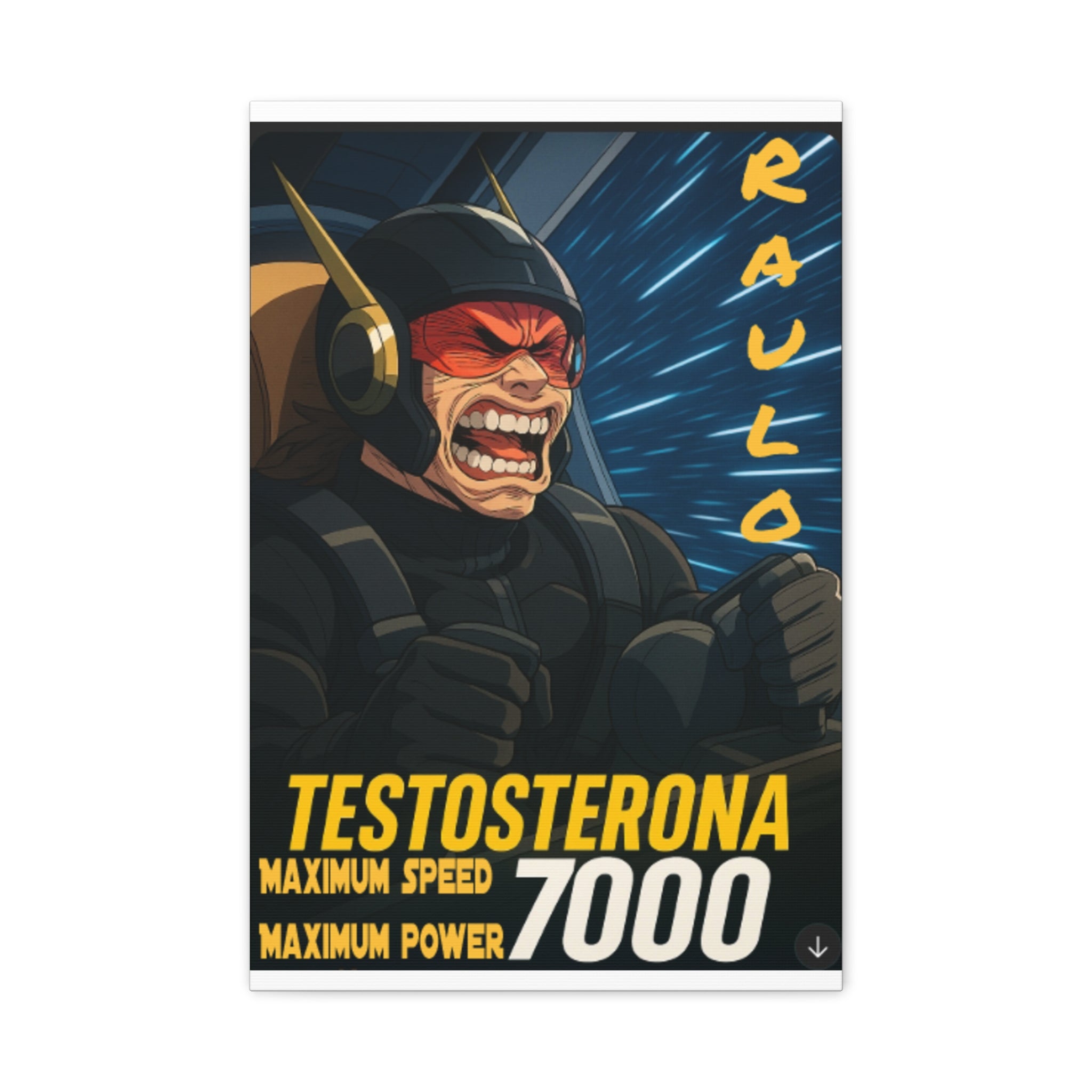 Canvas Wall Art, Anime Raulo Testosterona 7000, Sci-Fi Book Da Guv, Matte Stretched Print, Home Decor, Gift Idea