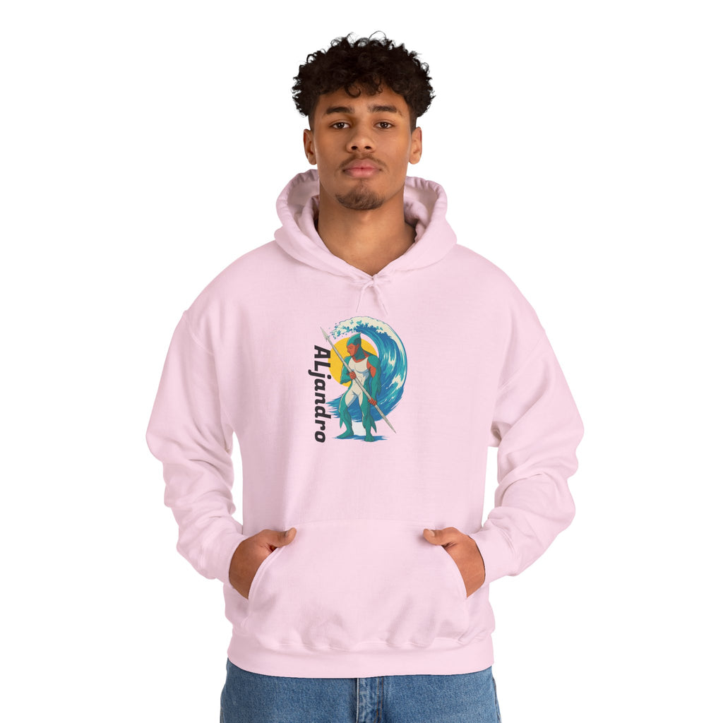 Aljandro Surf Graphic Hoodie — Retro Wave Surfing Design