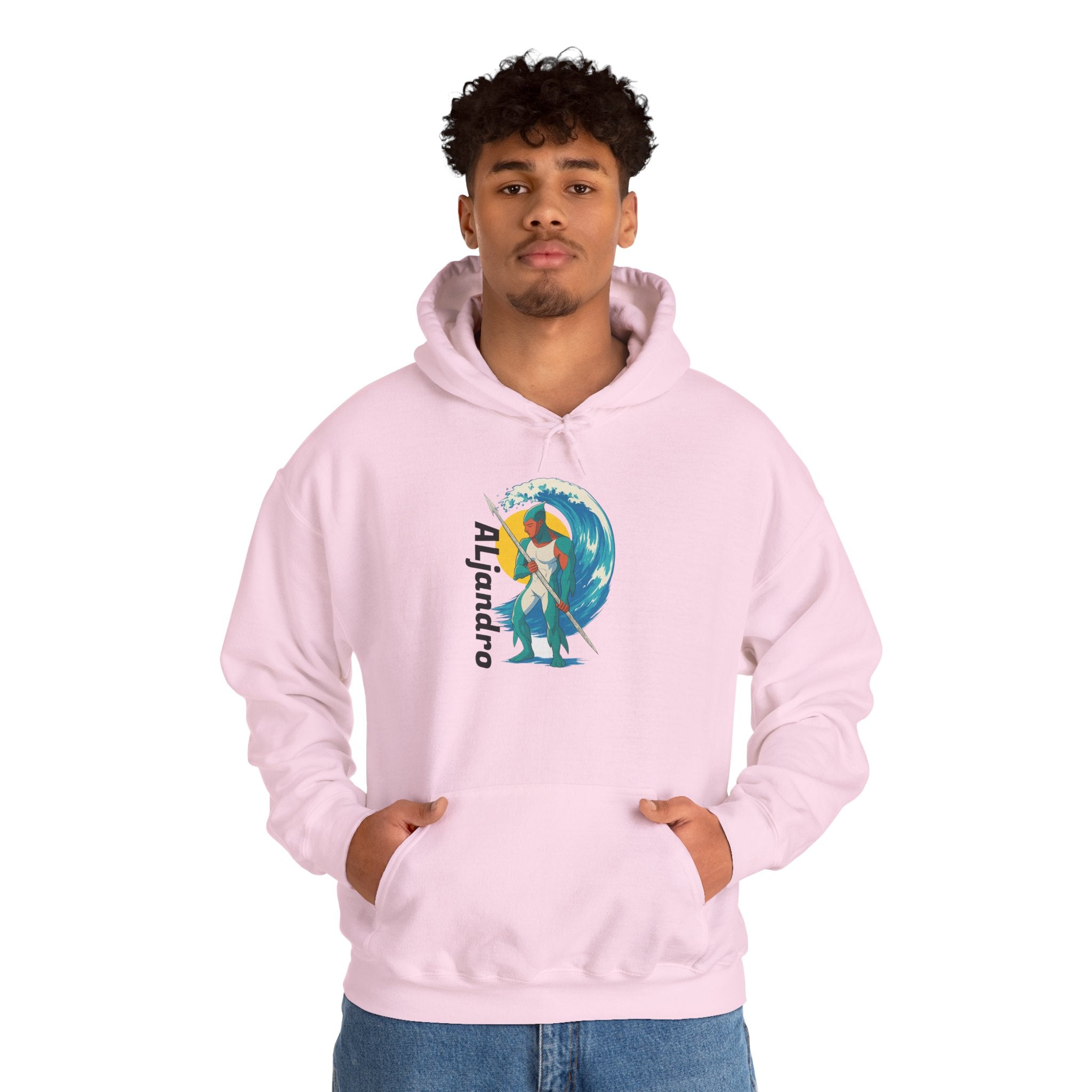 Aljandro Surf Graphic Hoodie — Retro Wave Surfing Design