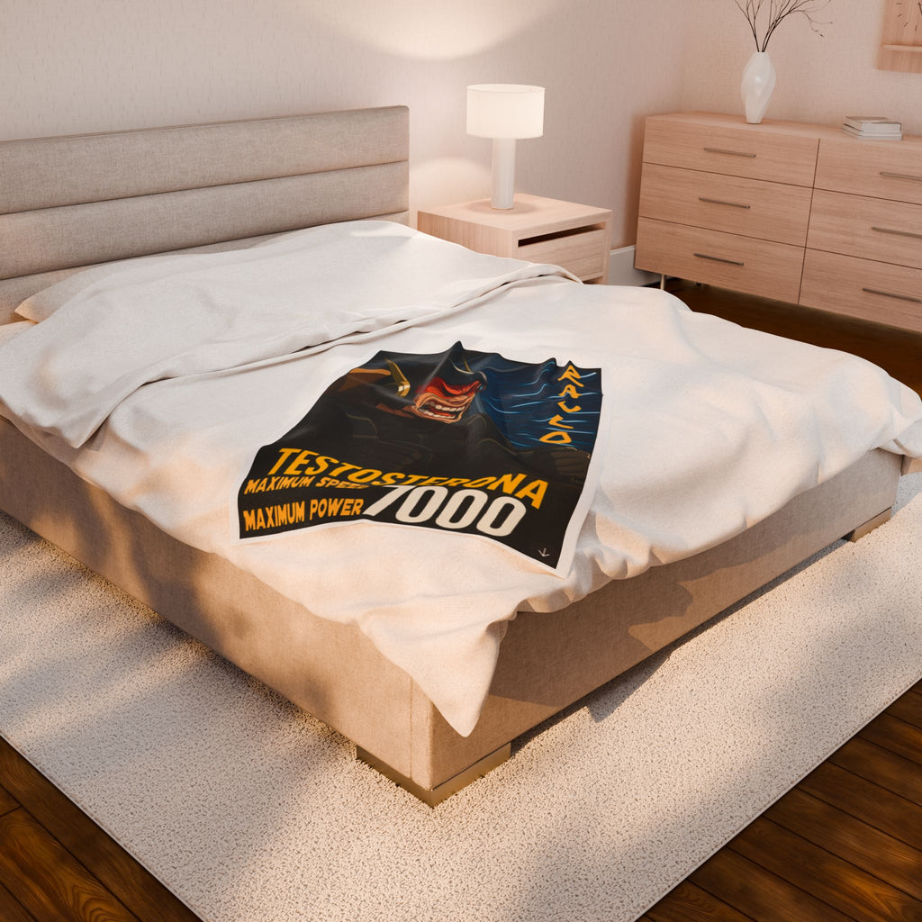 Plush Blanket with Raulo Driving Testosterona 7000 Anime, Sci-Fi Book Inspired, Cozy Throw, Unique Gift, Bedroom Decor, Home Accessory