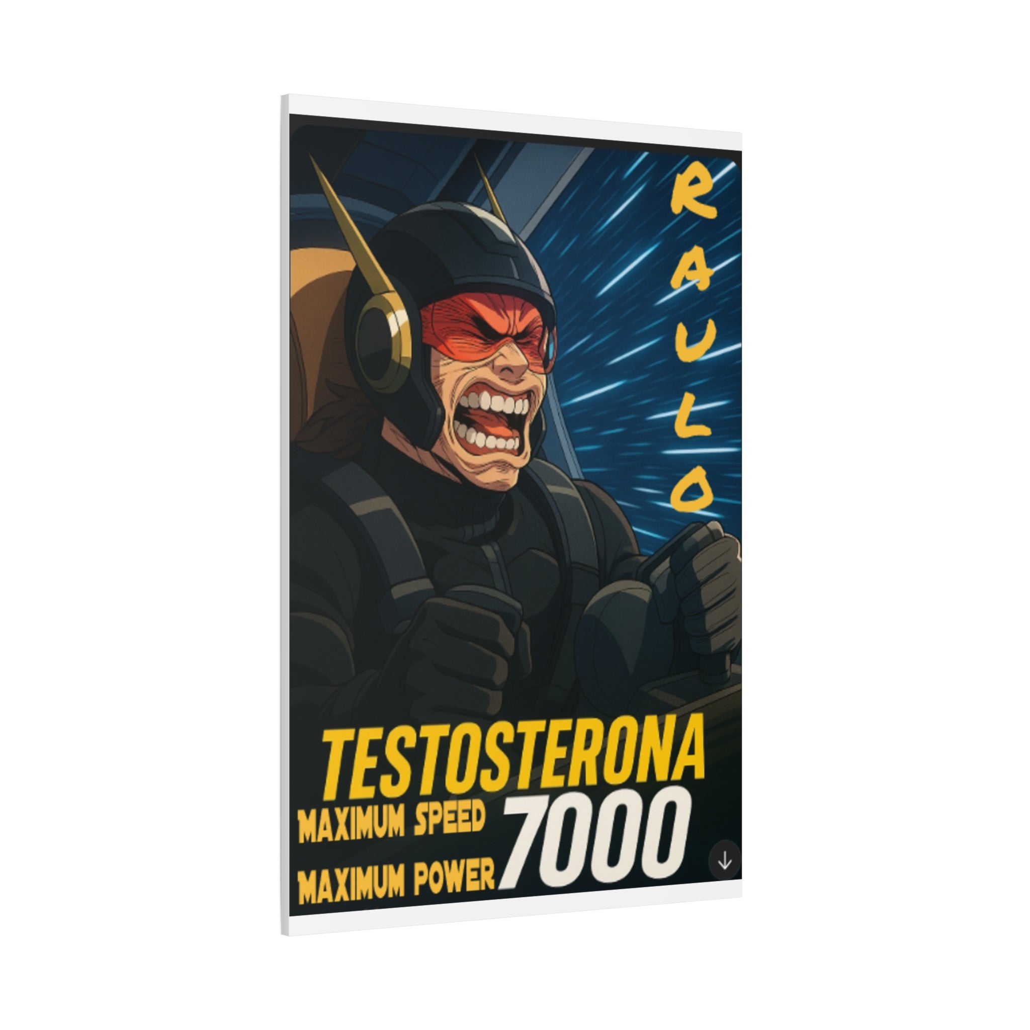 Canvas Wall Art, Anime Raulo Testosterona 7000, Sci-Fi Book Da Guv, Matte Stretched Print, Home Decor, Gift Idea