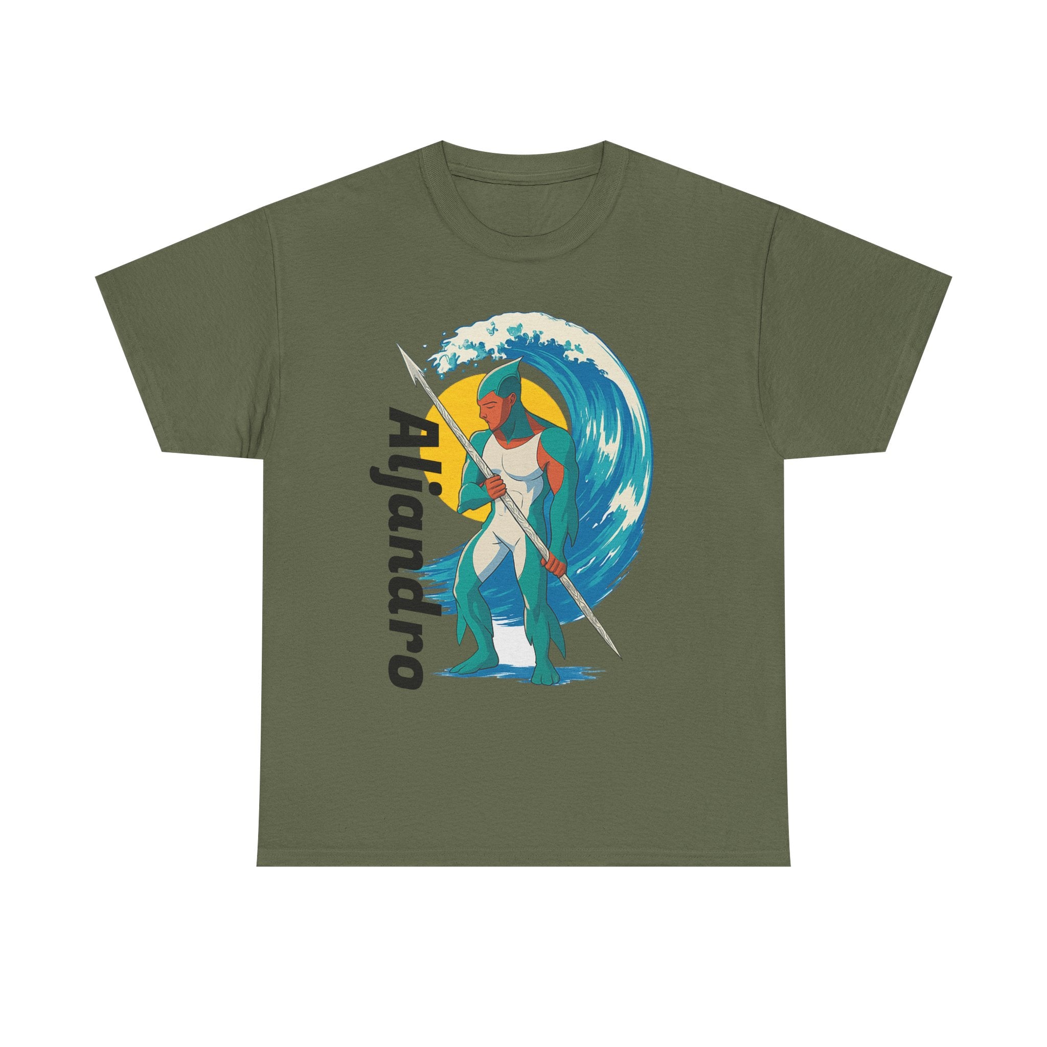 Anime Aljandro Tee - Personalized Heavy Cotton T-Shirt, Unique Gift for Him, Beach Vibes, Casual Wear, Art-Inspired Apparel