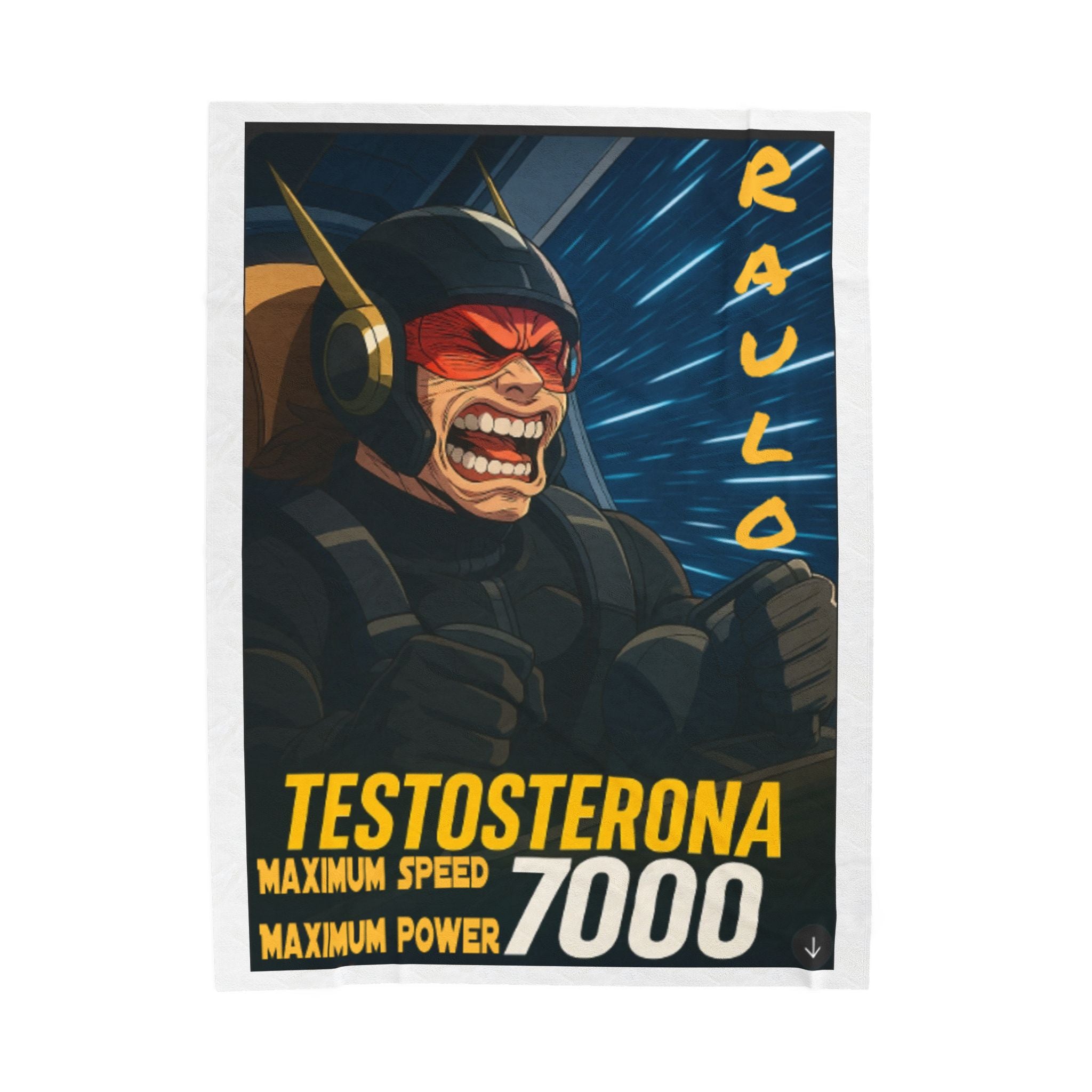 Plush Blanket with Raulo Driving Testosterona 7000 Anime, Sci-Fi Book Inspired, Cozy Throw, Unique Gift, Bedroom Decor, Home Accessory
