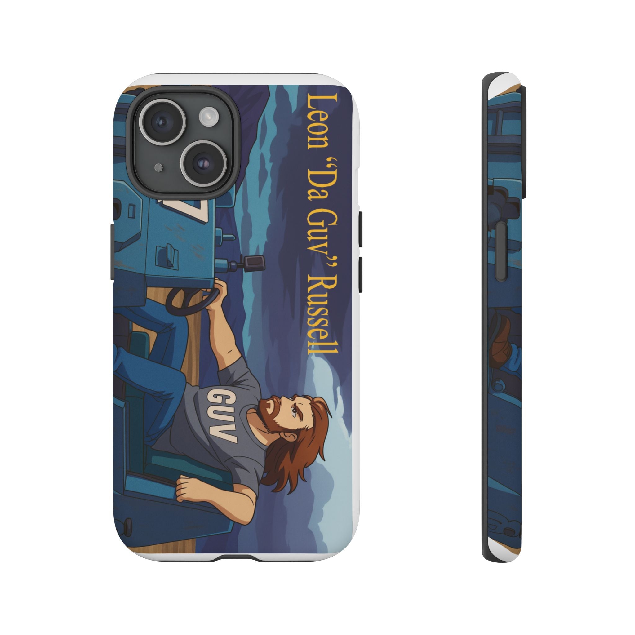 Phone Cases, Tough Phone Covers, Book Character Fan Gift, Sci-Fi Tank Art, Leon 'Da Guv' Russell Design