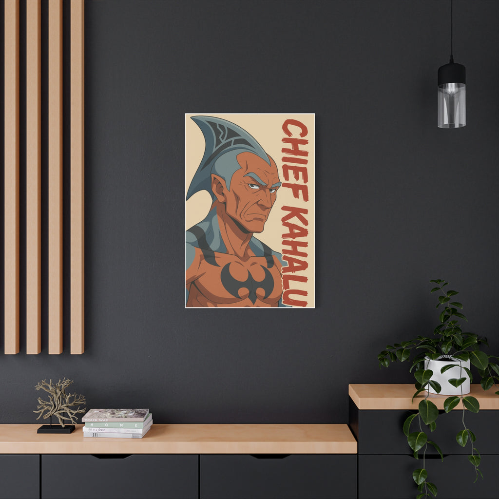 Canvas Print, Chief Kahalu from Da Guv, Wall Art Decor, Tribal Chief Artwork, Matte Canvas Print, Large Stretched Canvas, Delphaneusian!