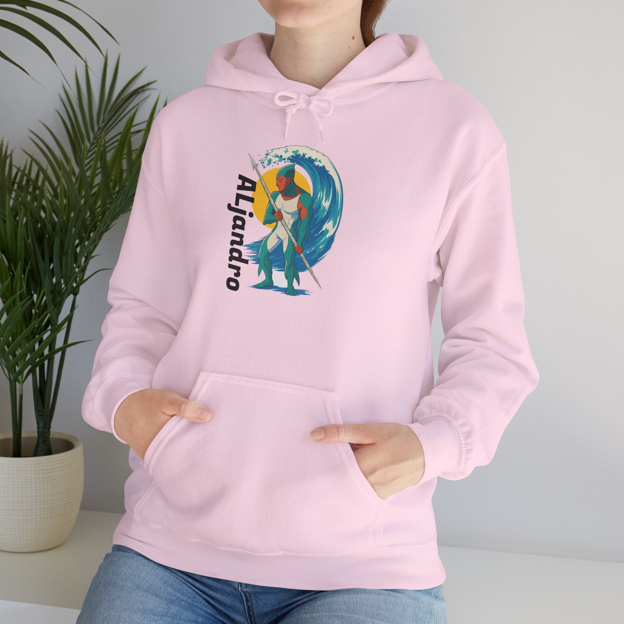 Aljandro Surf Graphic Hoodie — Retro Wave Surfing Design