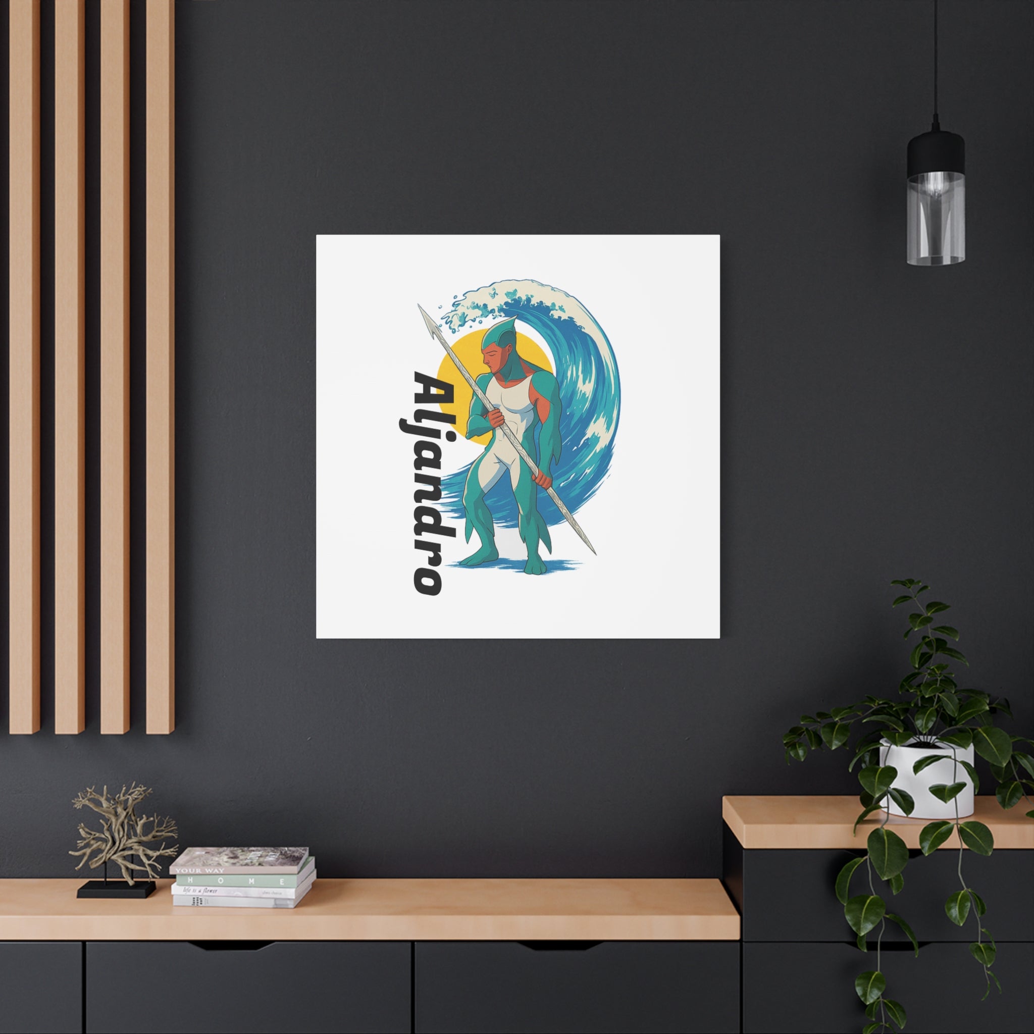 Anime Aljandro Canvas Print, Home Decor Gift, Coastal Wall Art, Unique Custom Canvas, Modern Minimalist Artwork