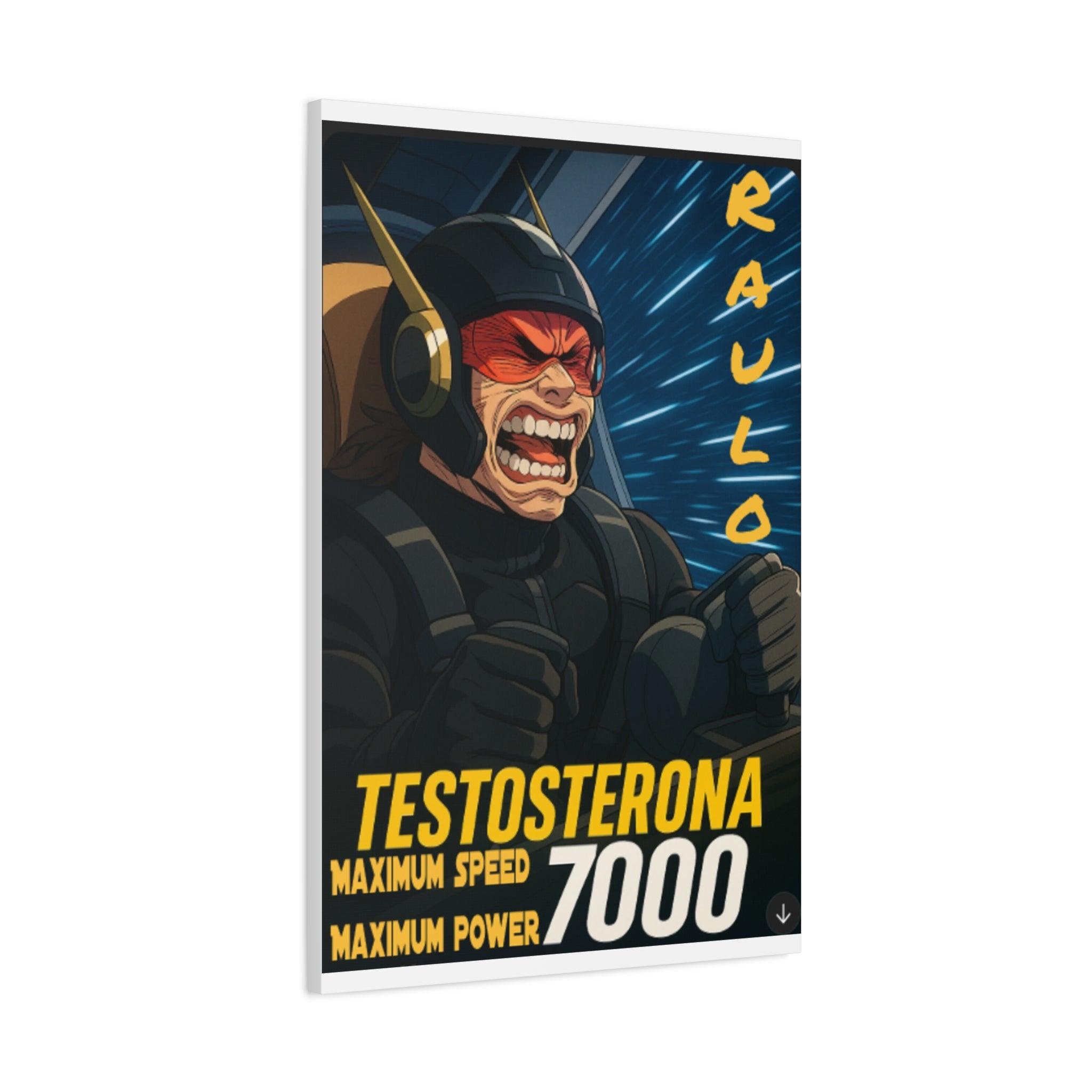 Canvas Wall Art, Anime Raulo Testosterona 7000, Sci-Fi Book Da Guv, Matte Stretched Print, Home Decor, Gift Idea