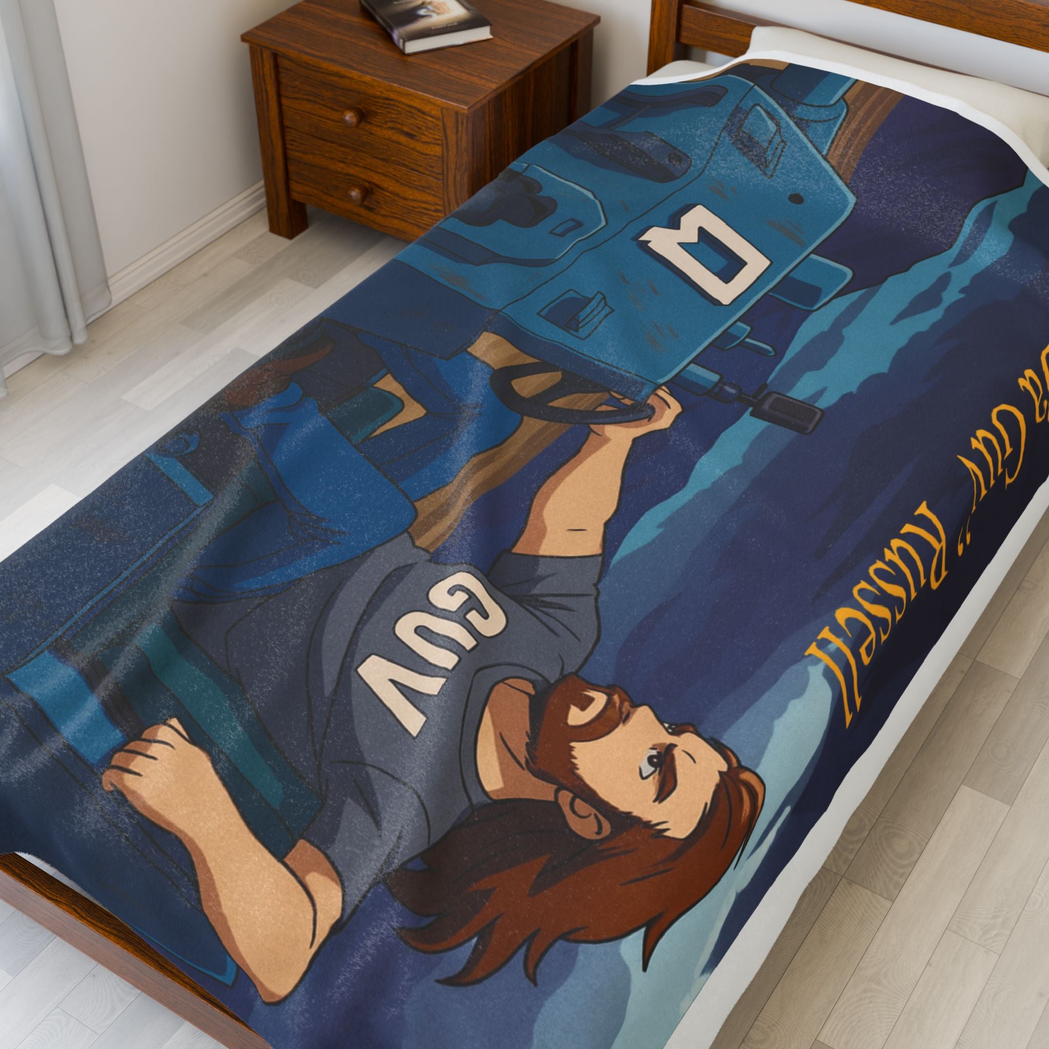 Velveteen Plush Blanket - Leon 'Da Guv' Russell in The Banshee Tank, Sci-Fi Book Fan Gift, Home Decor, Cozy Movie Night Throw, Unique