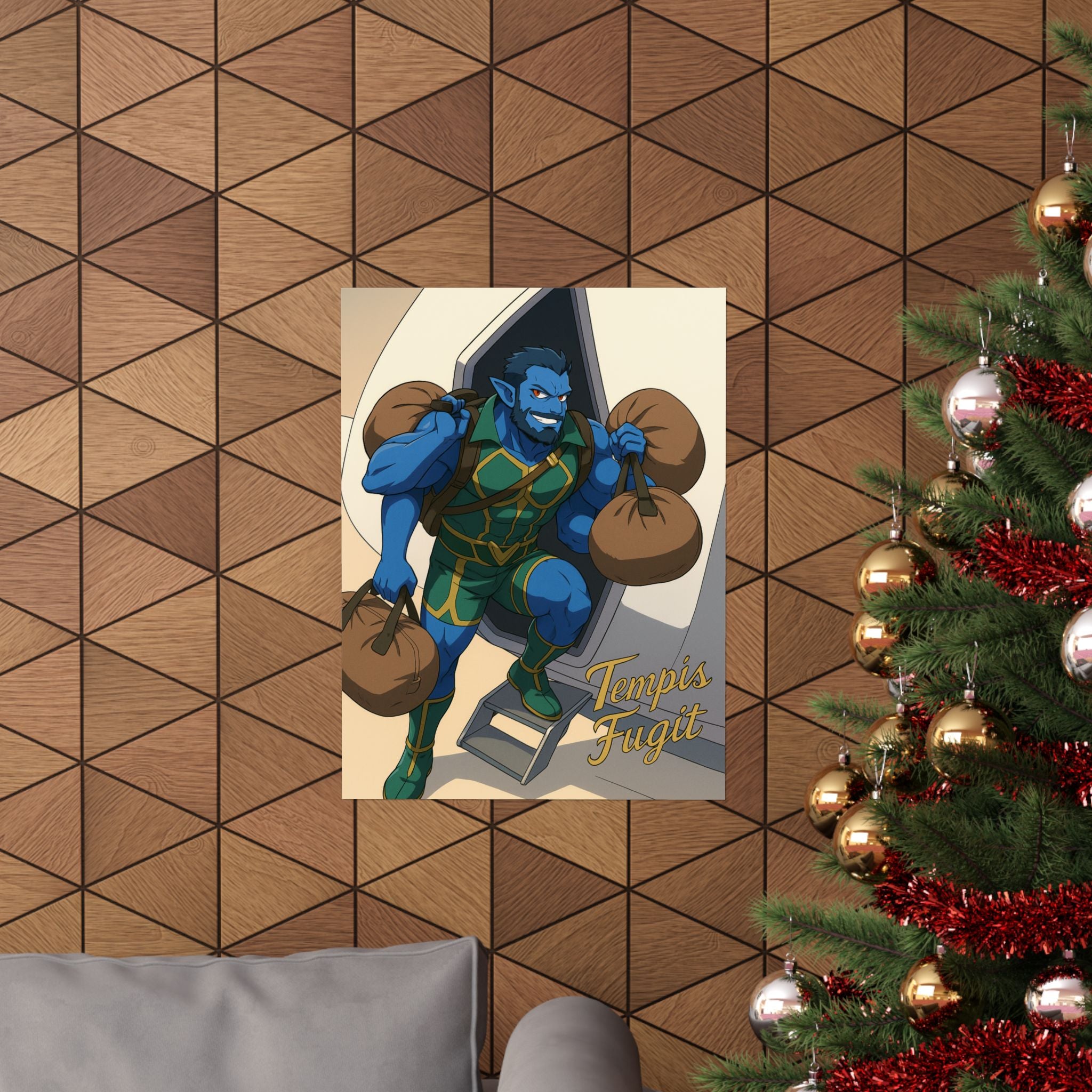 Anime Tempis Fugit Matte Vertical Posters - Sci-Fi Book Da Guv Art Prints, Wall Decor, Fan Merchandise, Geek Gift, Room Decoration