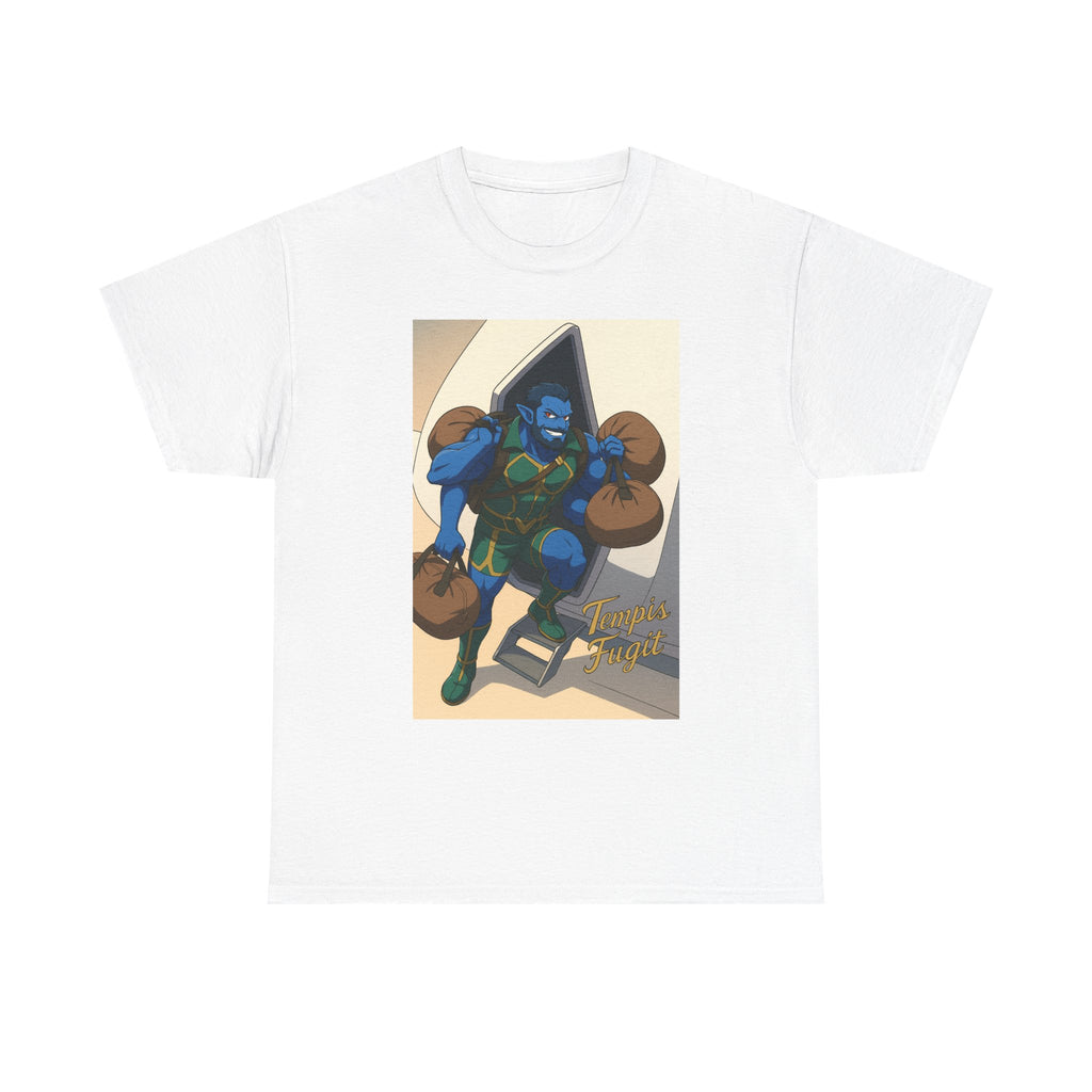 Anime Tempis Fugit Unisex Tee, Sci-Fi Book Da Guv Fan Shirt, Heavy Cotton Top, Manga Lover Gift, Graphic Novel T-Shirt