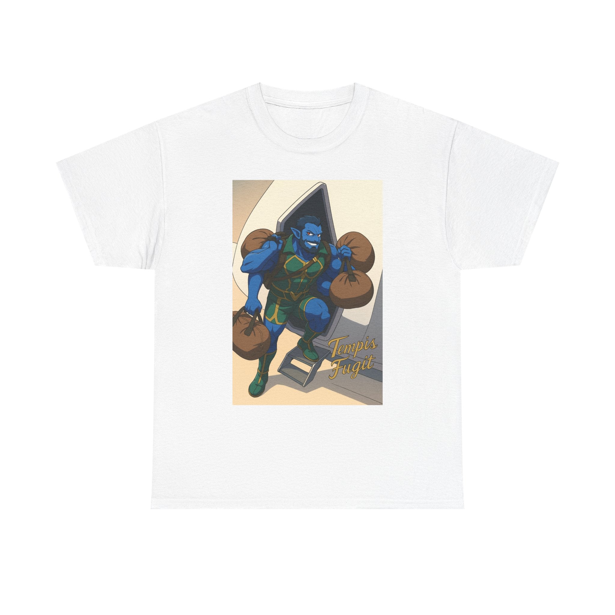 Anime Tempis Fugit Unisex Tee, Sci-Fi Book Da Guv Fan Shirt, Heavy Cotton Top, Manga Lover Gift, Graphic Novel T-Shirt