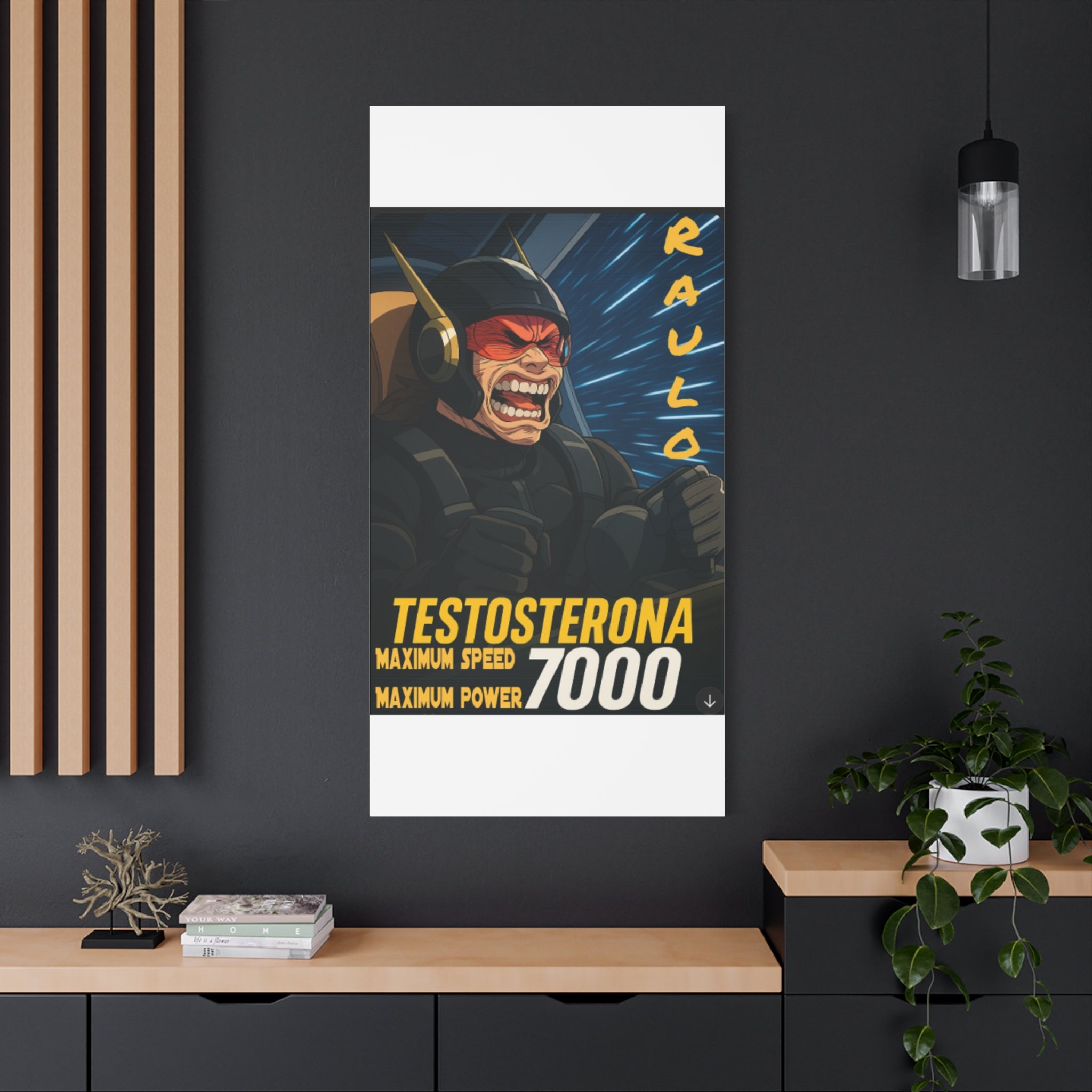 Canvas Wall Art, Anime Raulo Testosterona 7000, Sci-Fi Book Da Guv, Matte Stretched Print, Home Decor, Gift Idea