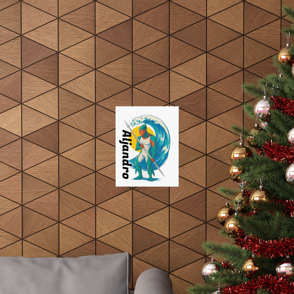 Anime Aljandro Vertical Poster - Personalized Wall Art, Name Print, Unique Home Decor, Gifts for Him, Ocean Lover Decor