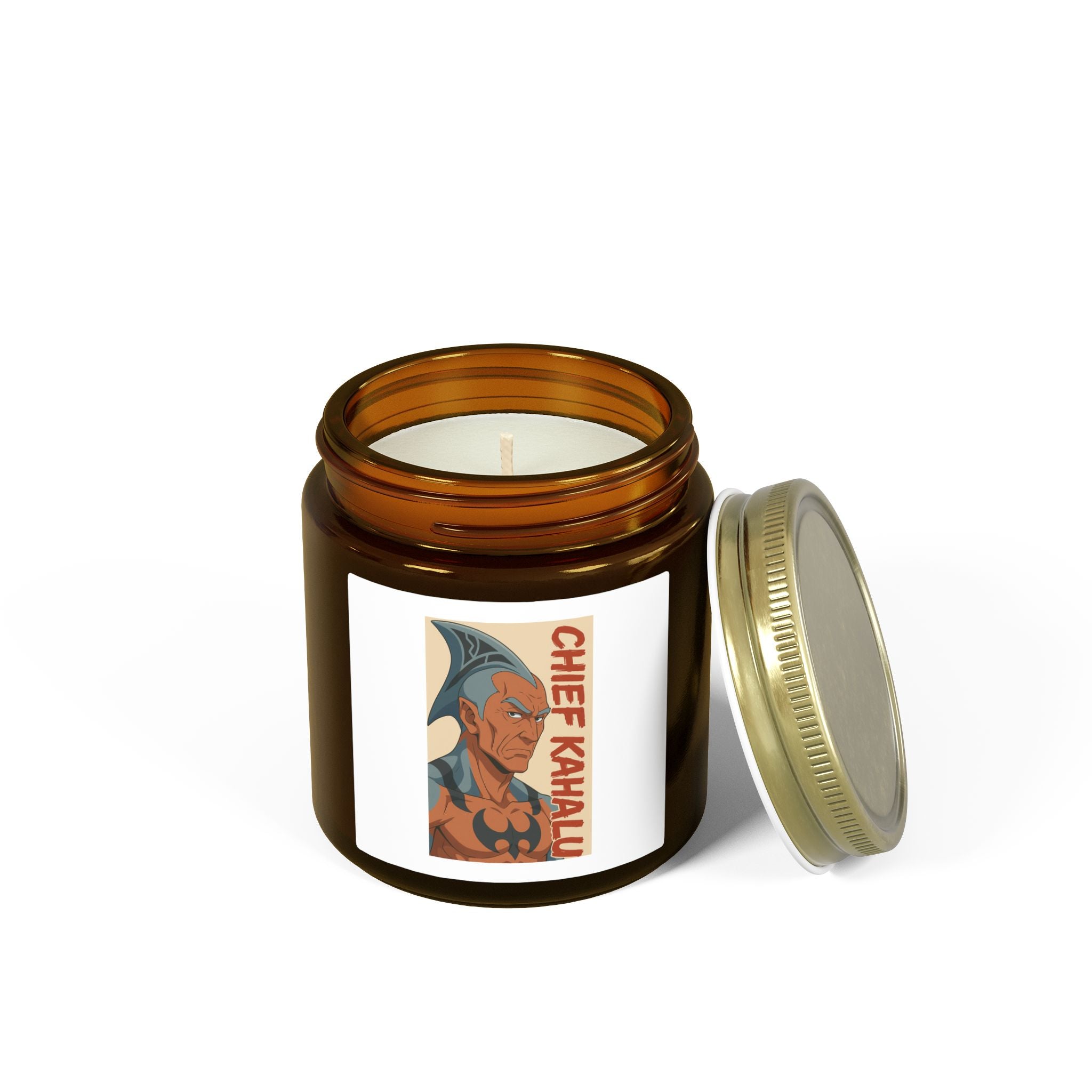 Chief Kahalu Scented Candle - Relaxing Home Decor, Aromatherapy Gift, Unique Candle Art, Tropical Vibe, Gift for Any Occasion