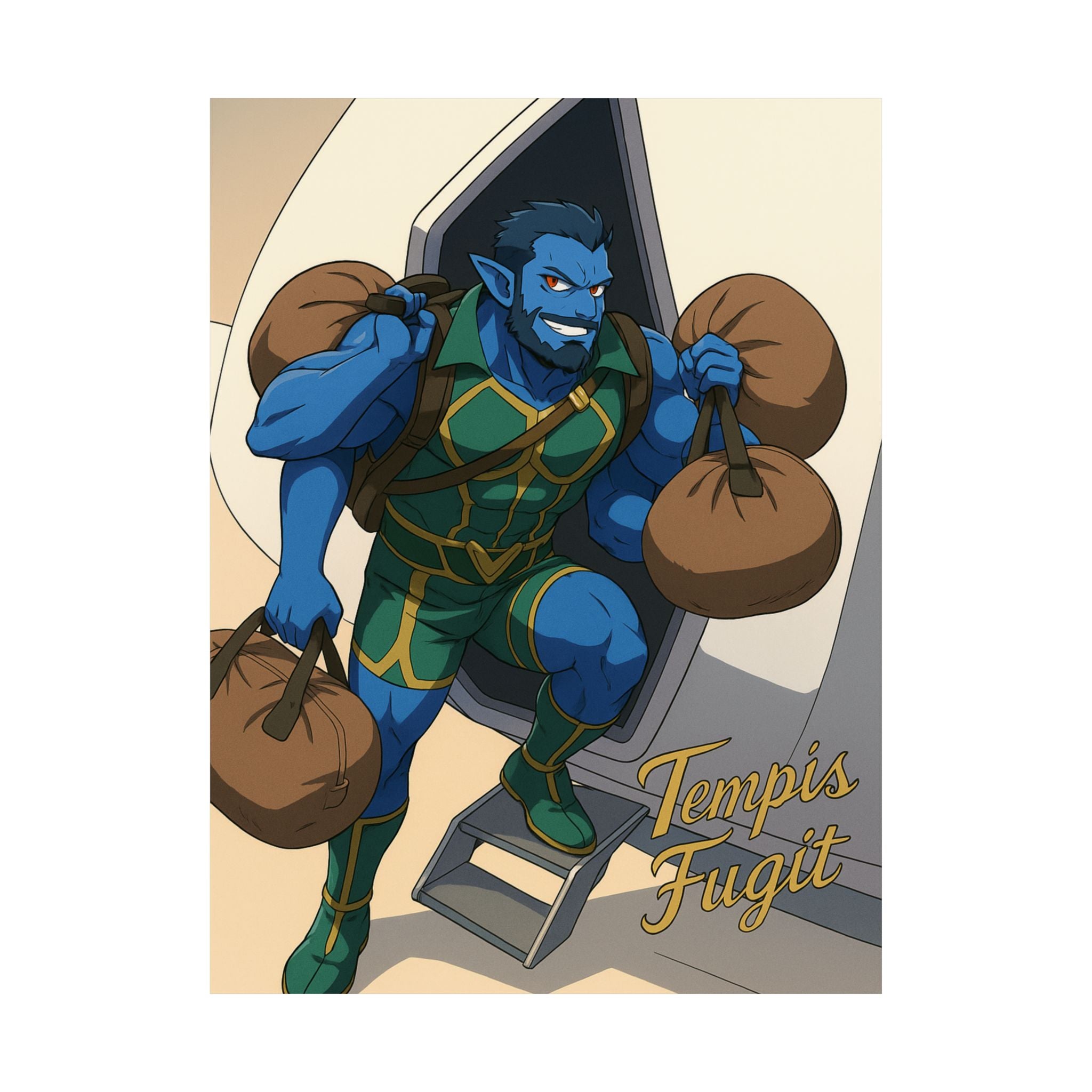 Anime Tempis Fugit Matte Vertical Posters - Sci-Fi Book Da Guv Art Prints, Wall Decor, Fan Merchandise, Geek Gift, Room Decoration