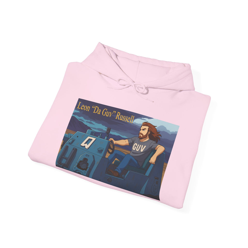 Sci-Fi Book Fan Unisex Hoodie, Leon 'Da Guv' Russell Driving The Banshee Tank Design, Comfy Sweatshirt, Gift for Bookworms, Book Lover