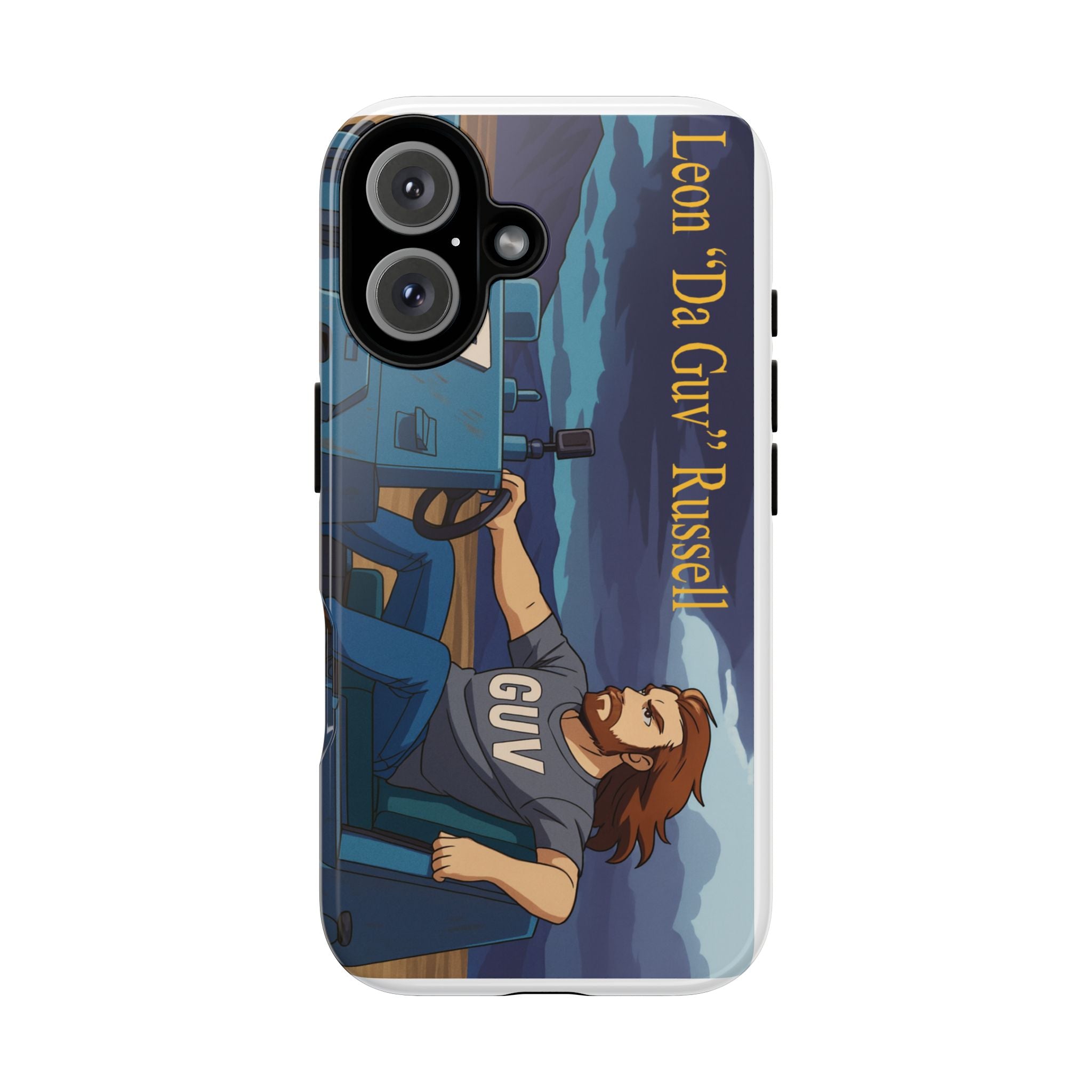 Phone Cases, Tough Phone Covers, Book Character Fan Gift, Sci-Fi Tank Art, Leon 'Da Guv' Russell Design