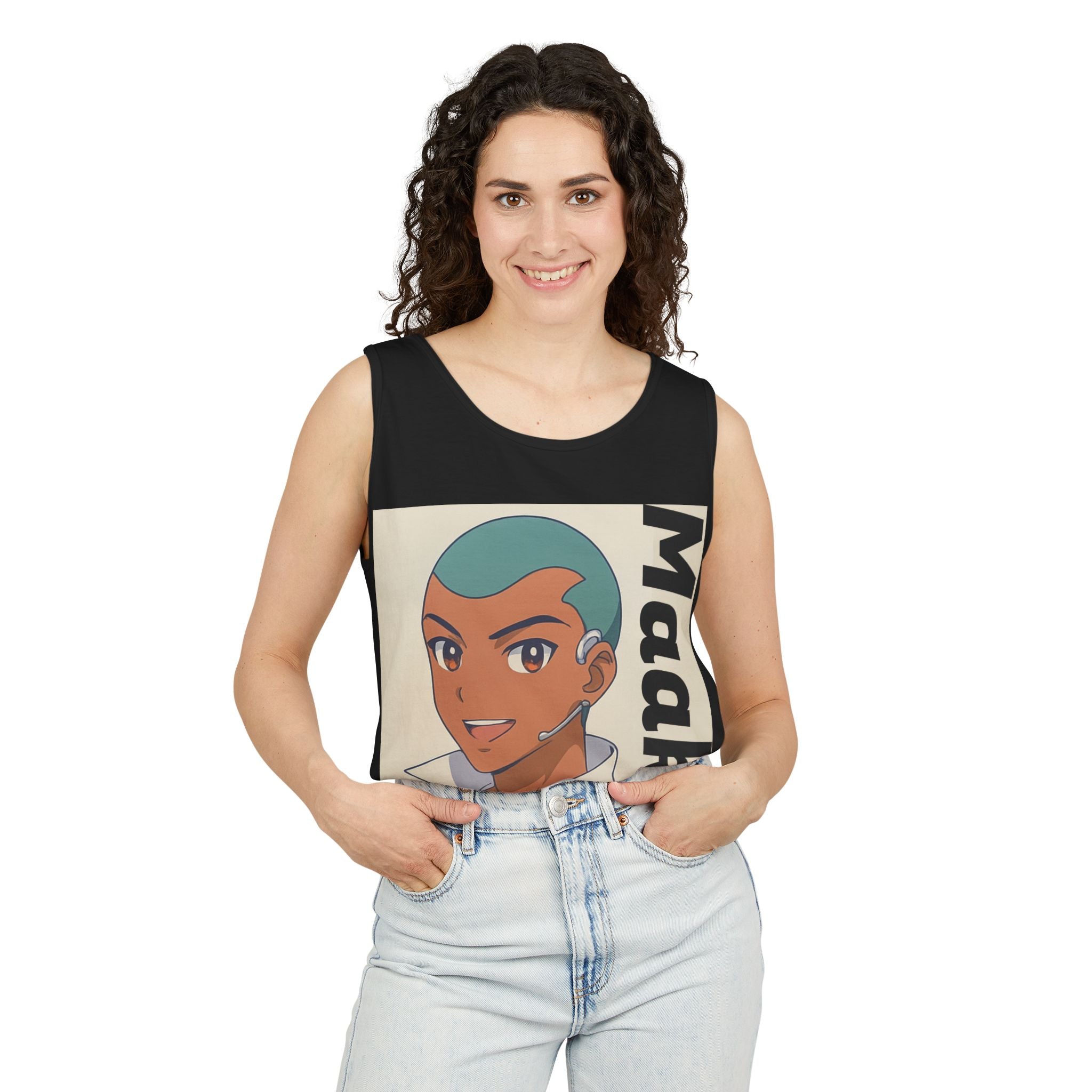 Unisex Anime Character Maakui Tank Top, Summer Wear, Graphic Tee, Casual Attire, Gift for Fans, Beachwear, Festival Top