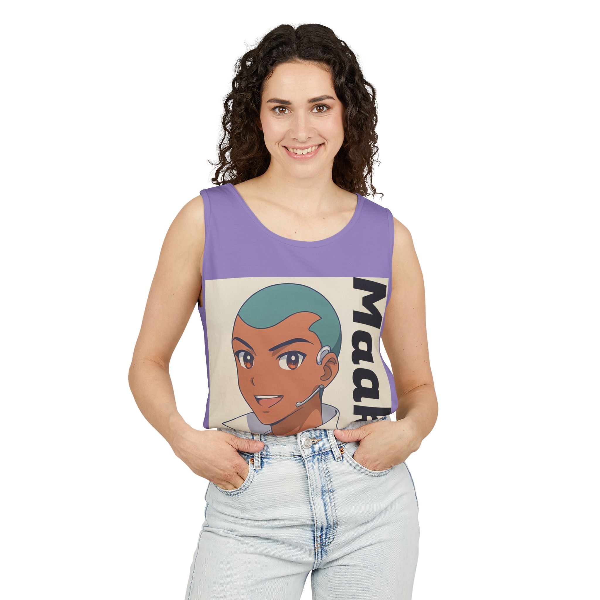 Unisex Anime Character Maakui Tank Top, Summer Wear, Graphic Tee, Casual Attire, Gift for Fans, Beachwear, Festival Top