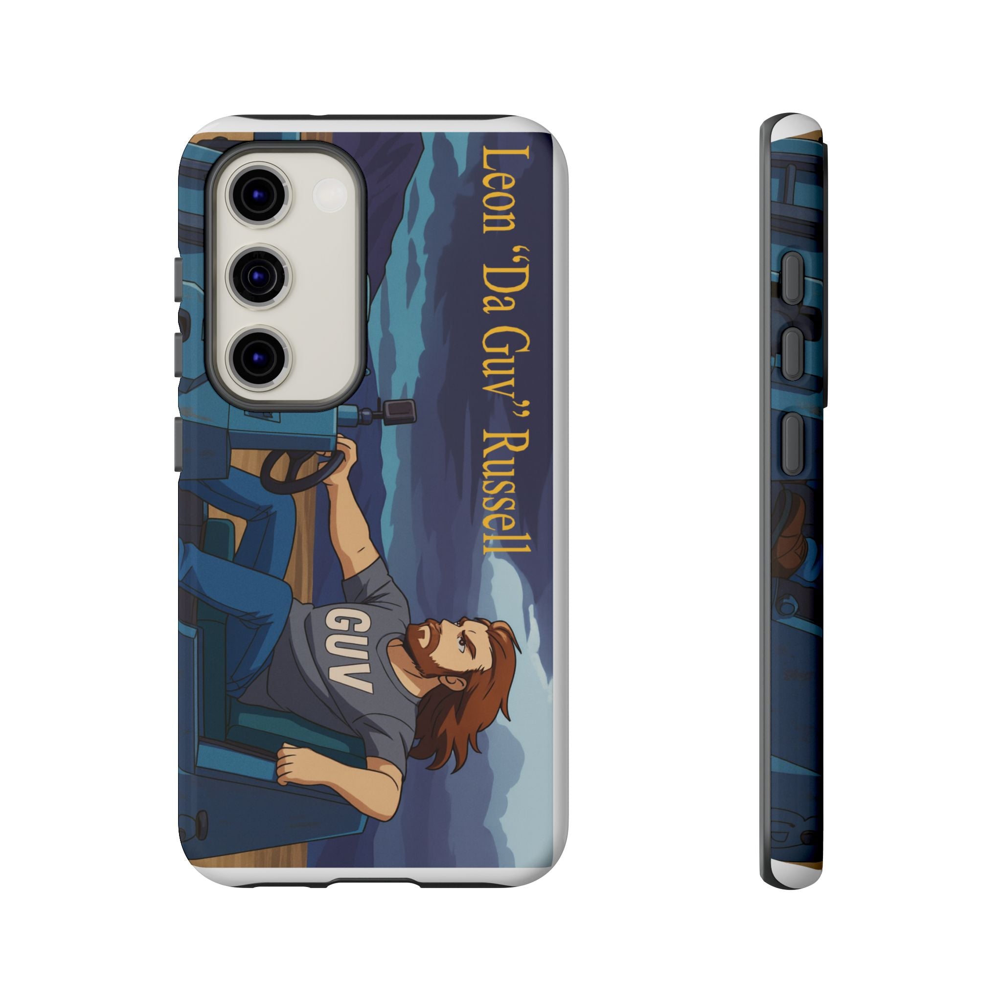 Phone Cases, Tough Phone Covers, Book Character Fan Gift, Sci-Fi Tank Art, Leon 'Da Guv' Russell Design
