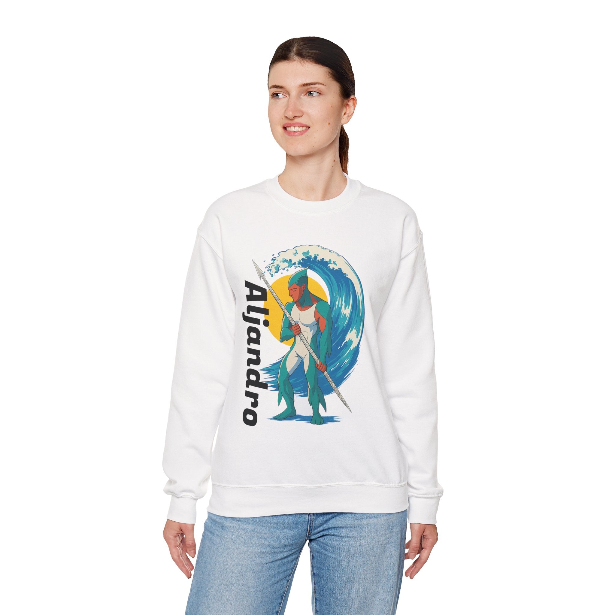 Kraken Hunter Graphic Sweatshirt — Personalized 'Aljandro' Wave Design