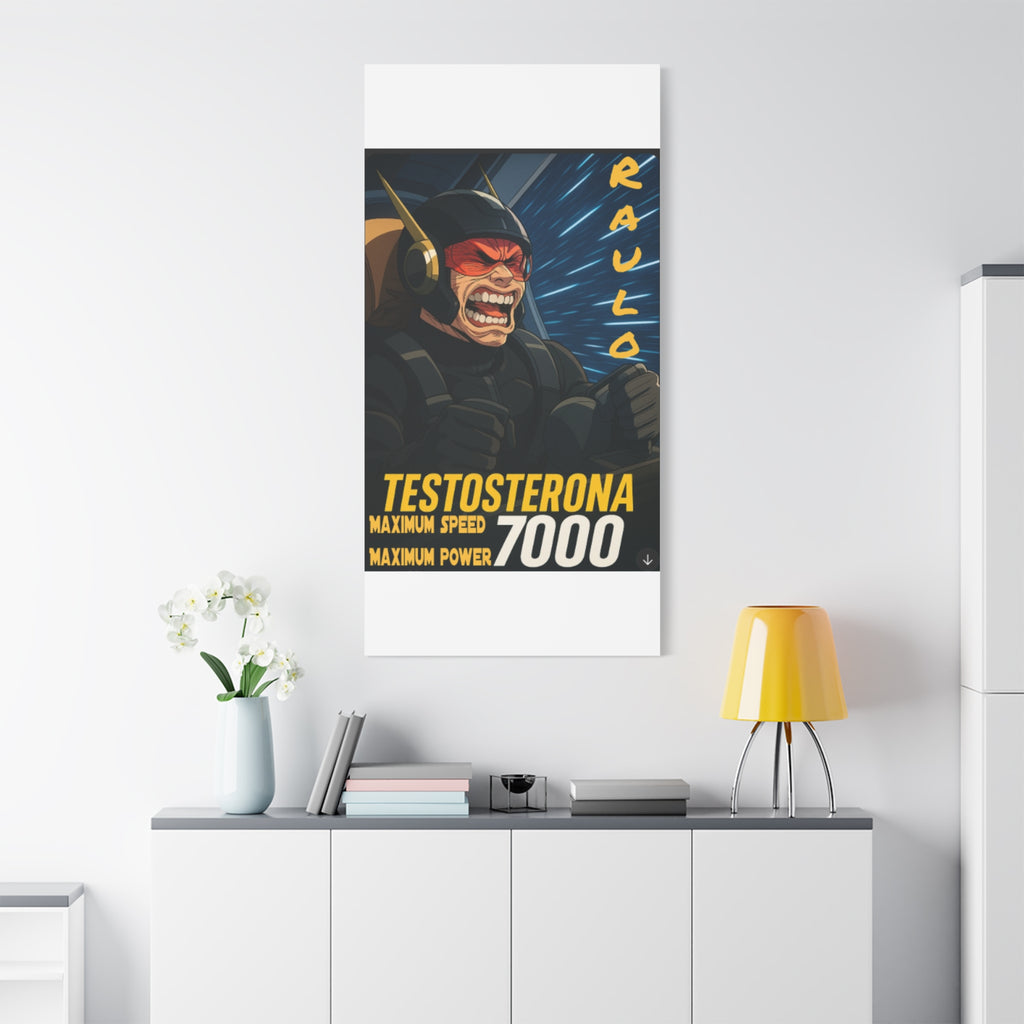 Canvas Wall Art, Anime Raulo Testosterona 7000, Sci-Fi Book Da Guv, Matte Stretched Print, Home Decor, Gift Idea