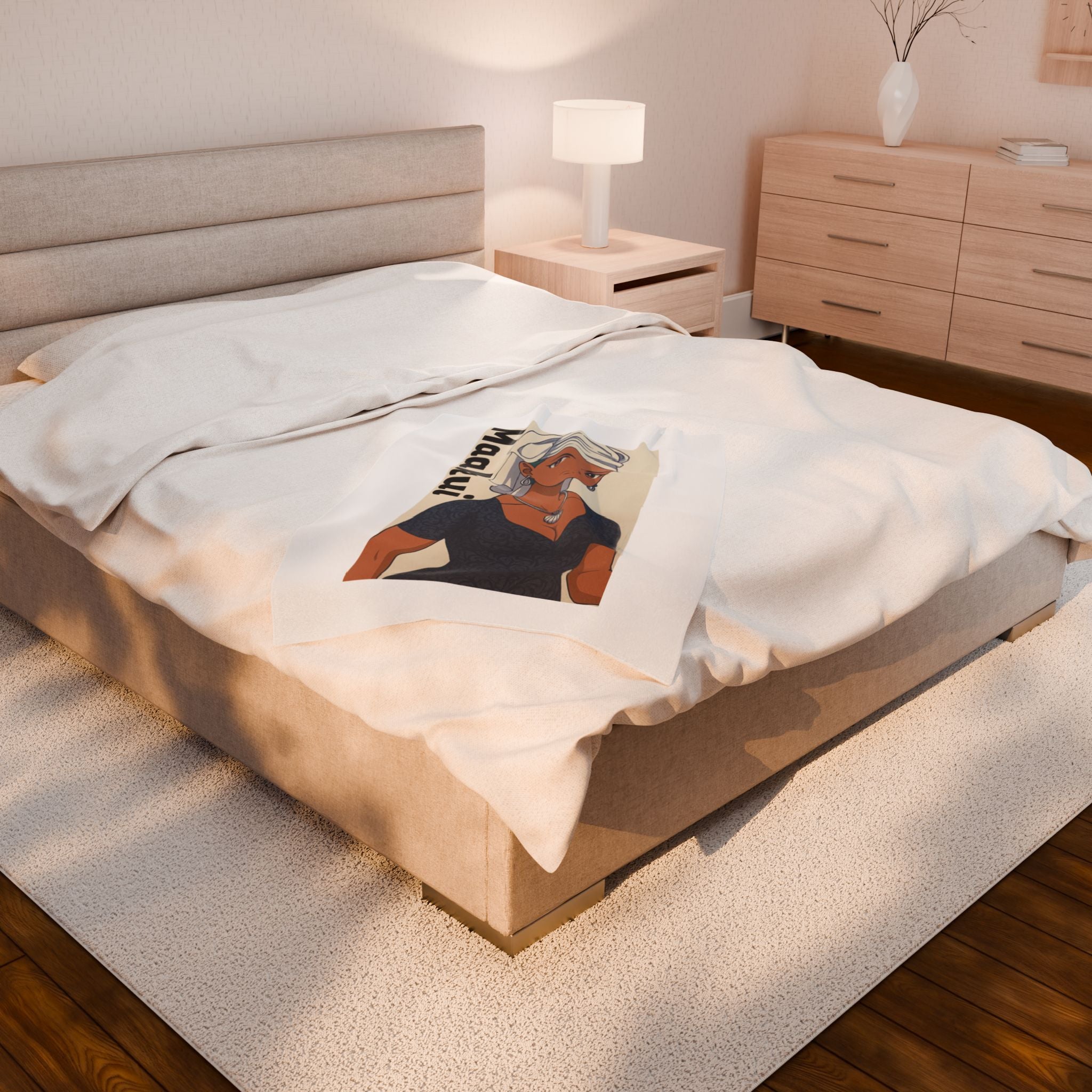 Cozy Velveteen Plush Blanket Featuring Anime Maakui from Da Guv - Perfect for Home Decor, Gifts, and Anime Lovers, Warm Throws, [...]