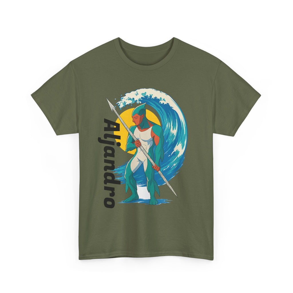 Anime Aljandro Tee - Personalized Heavy Cotton T-Shirt, Unique Gift for Him, Beach Vibes, Casual Wear, Art-Inspired Apparel