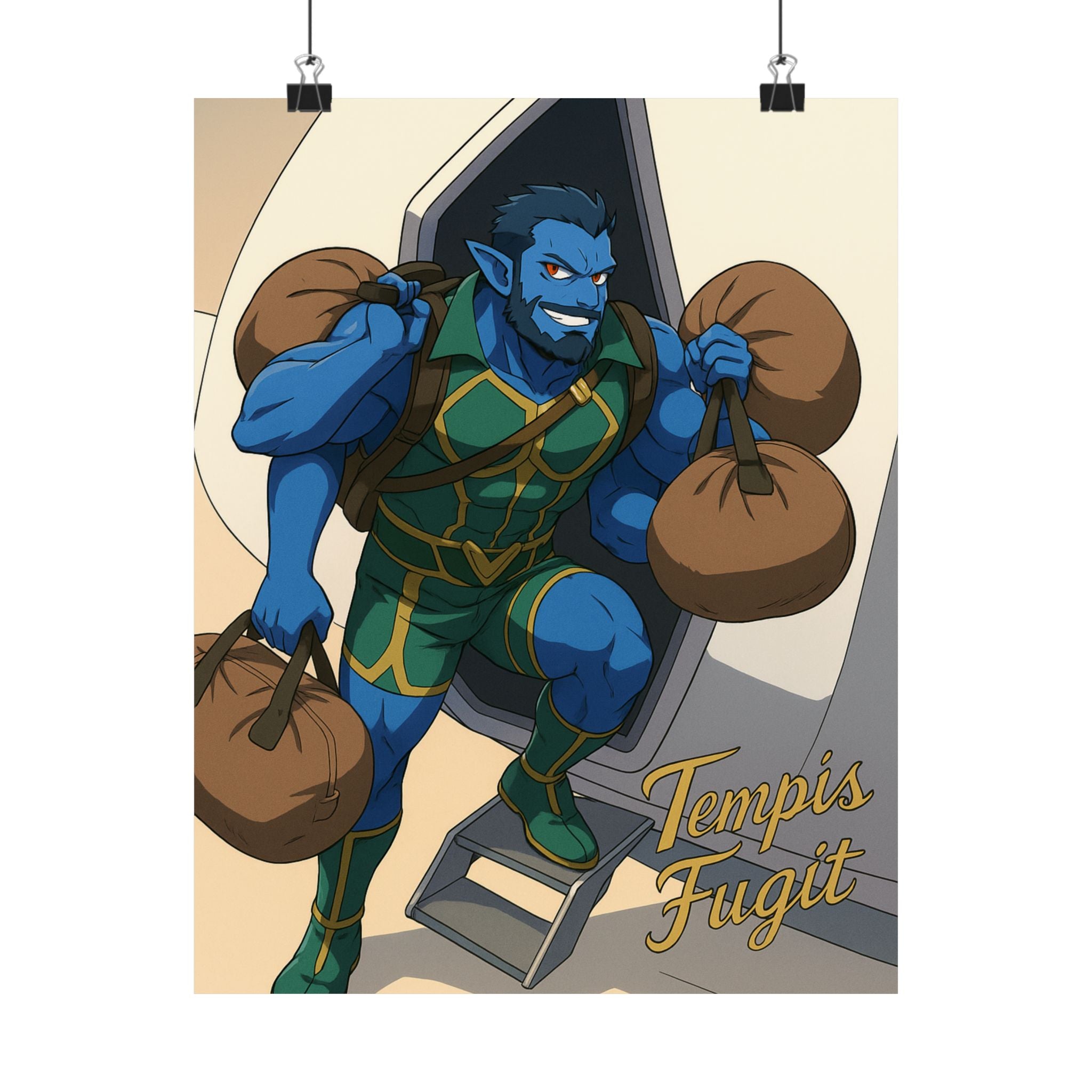 Anime Tempis Fugit Matte Vertical Posters - Sci-Fi Book Da Guv Art Prints, Wall Decor, Fan Merchandise, Geek Gift, Room Decoration