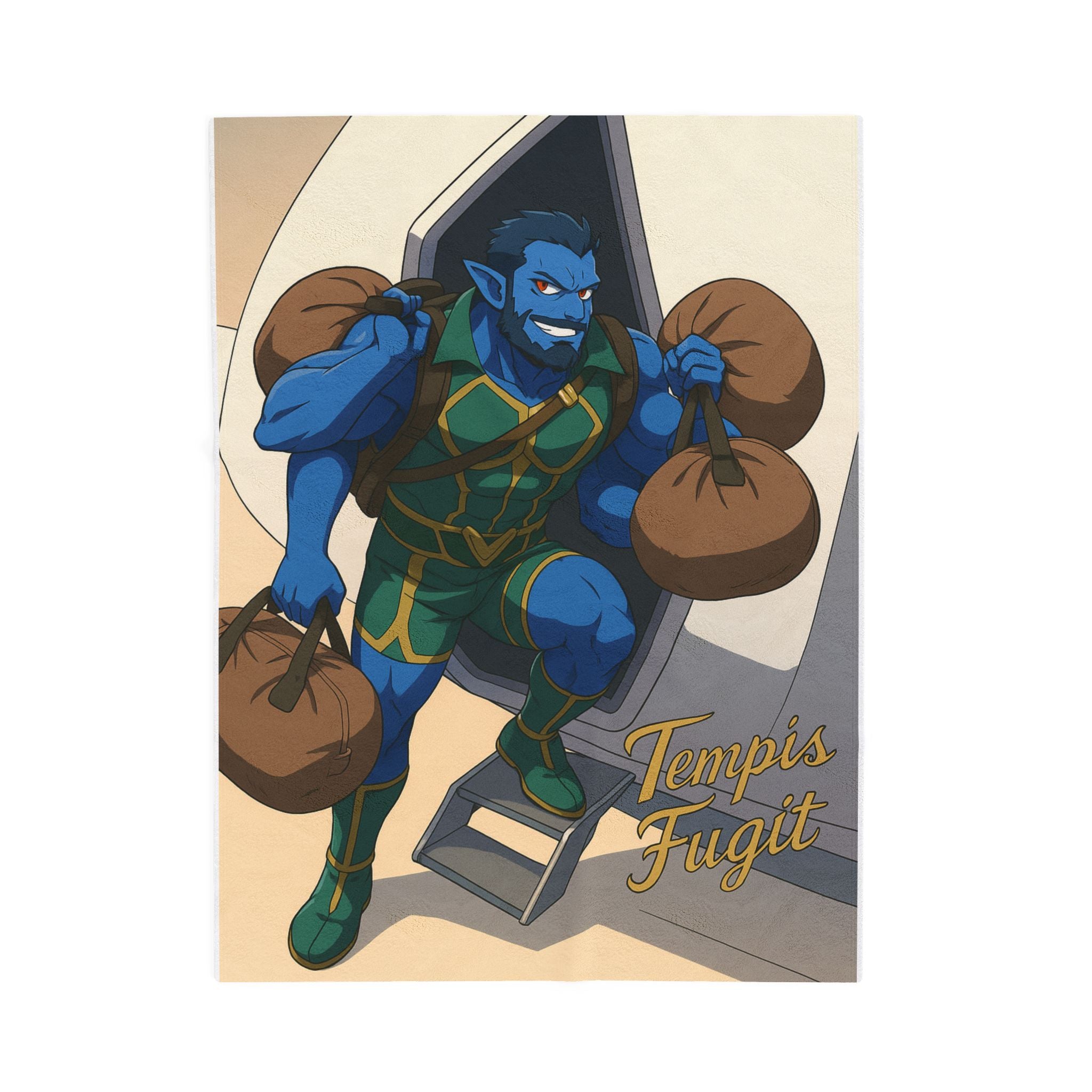 Velveteen Plush Blanket, Anime Tempis Fugit Design, Da Guv Fan Gift, Soft Throw, Cozy Bedding, Home Decor