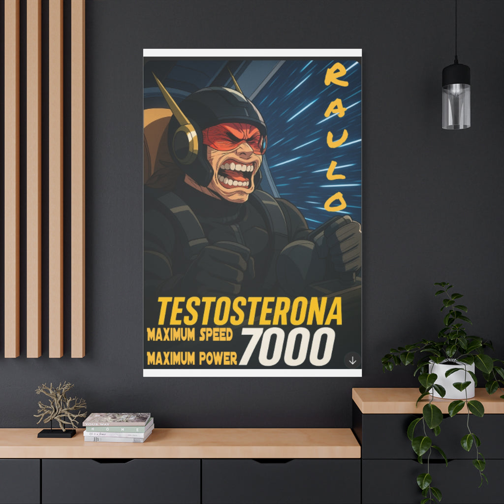 Canvas Wall Art, Anime Raulo Testosterona 7000, Sci-Fi Book Da Guv, Matte Stretched Print, Home Decor, Gift Idea