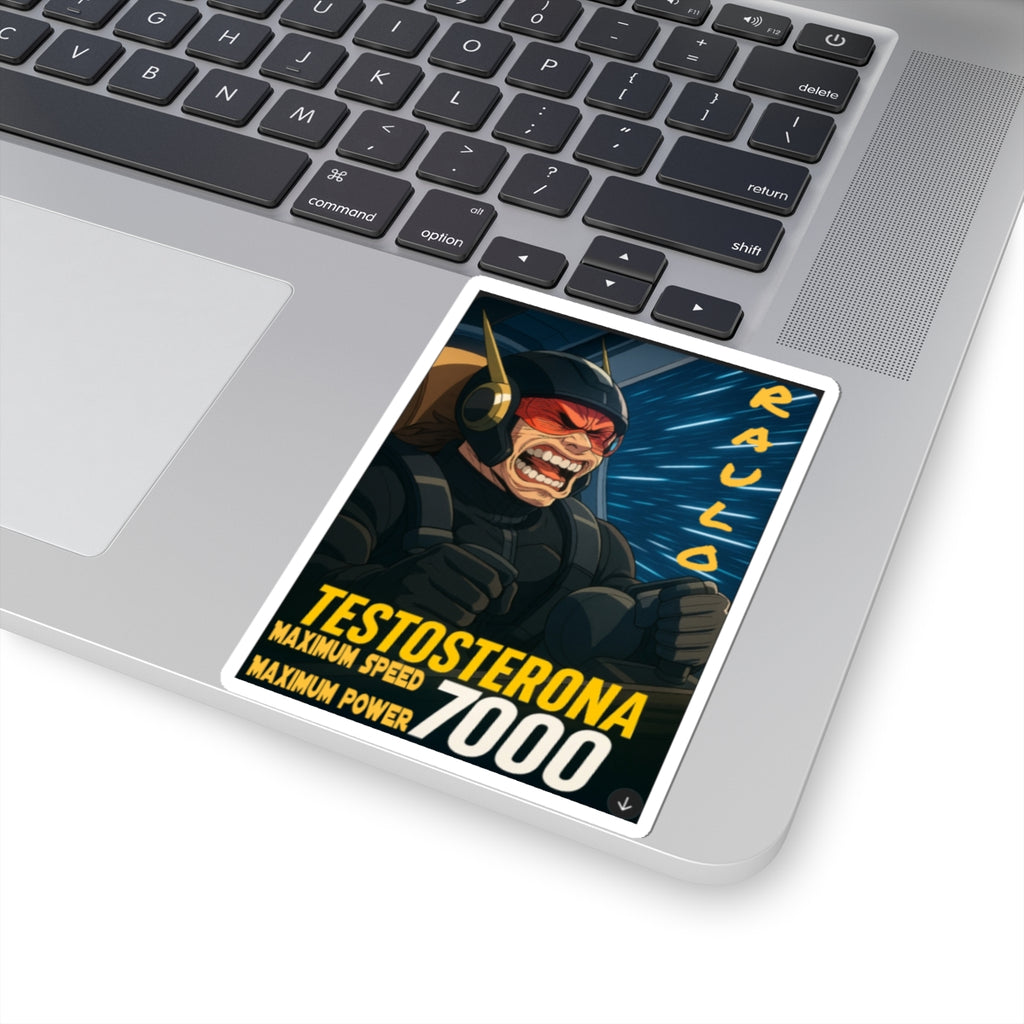 Anime Raulo Driving Testosterona 7000 Kiss-Cut Stickers, Sci-Fi Book Fan Art, Decals, Laptop Decals, Hydroflask Stickers, Water Bottle