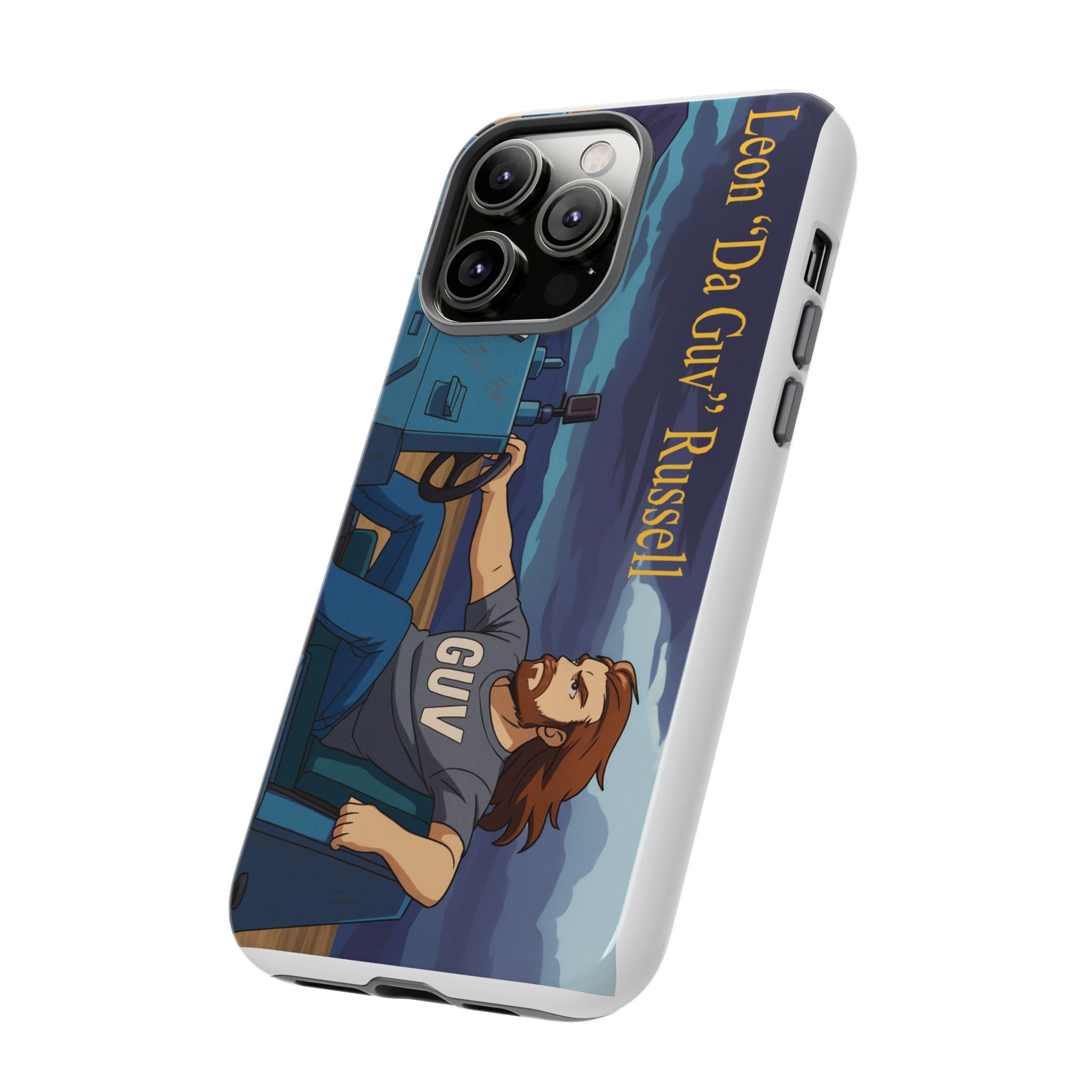 Phone Cases, Tough Phone Covers, Book Character Fan Gift, Sci-Fi Tank Art, Leon 'Da Guv' Russell Design