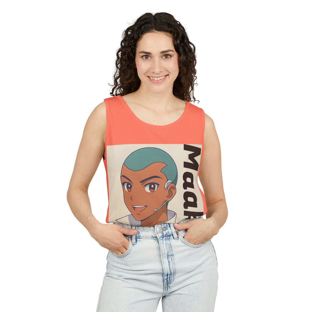 Unisex Anime Character Maakui Tank Top, Summer Wear, Graphic Tee, Casual Attire, Gift for Fans, Beachwear, Festival Top