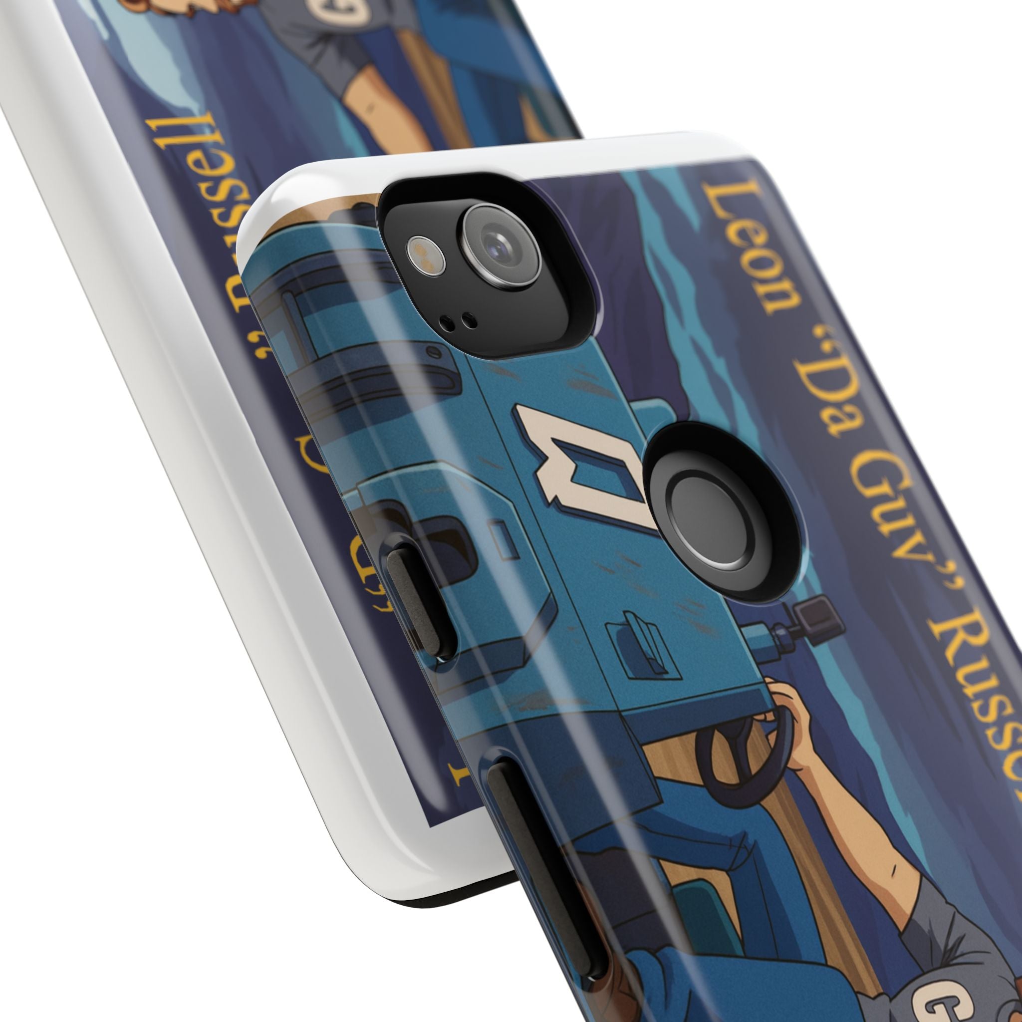 Phone Cases, Tough Phone Covers, Book Character Fan Gift, Sci-Fi Tank Art, Leon 'Da Guv' Russell Design