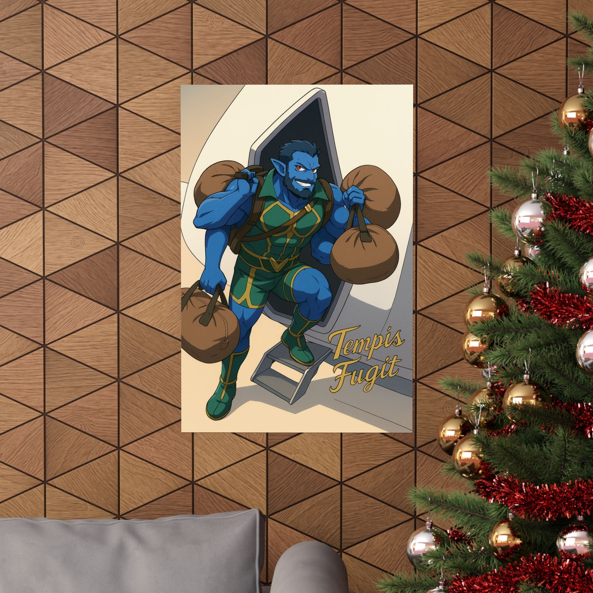 Anime Tempis Fugit Matte Vertical Posters - Sci-Fi Book Da Guv Art Prints, Wall Decor, Fan Merchandise, Geek Gift, Room Decoration