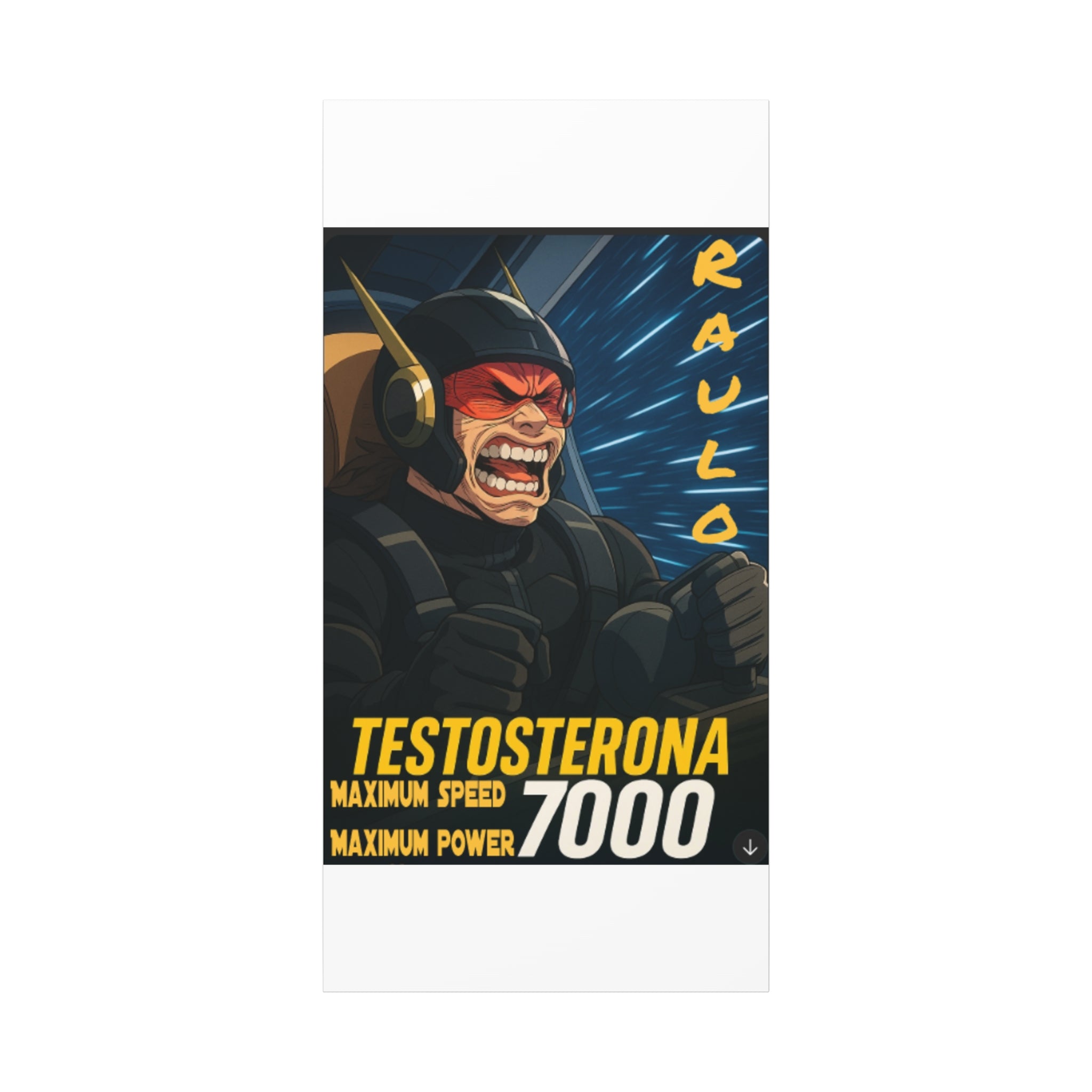 Canvas Wall Art, Anime Raulo Testosterona 7000, Sci-Fi Book Da Guv, Matte Stretched Print, Home Decor, Gift Idea