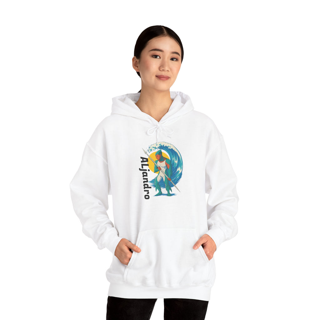 Aljandro Surf Graphic Hoodie — Retro Wave Surfing Design